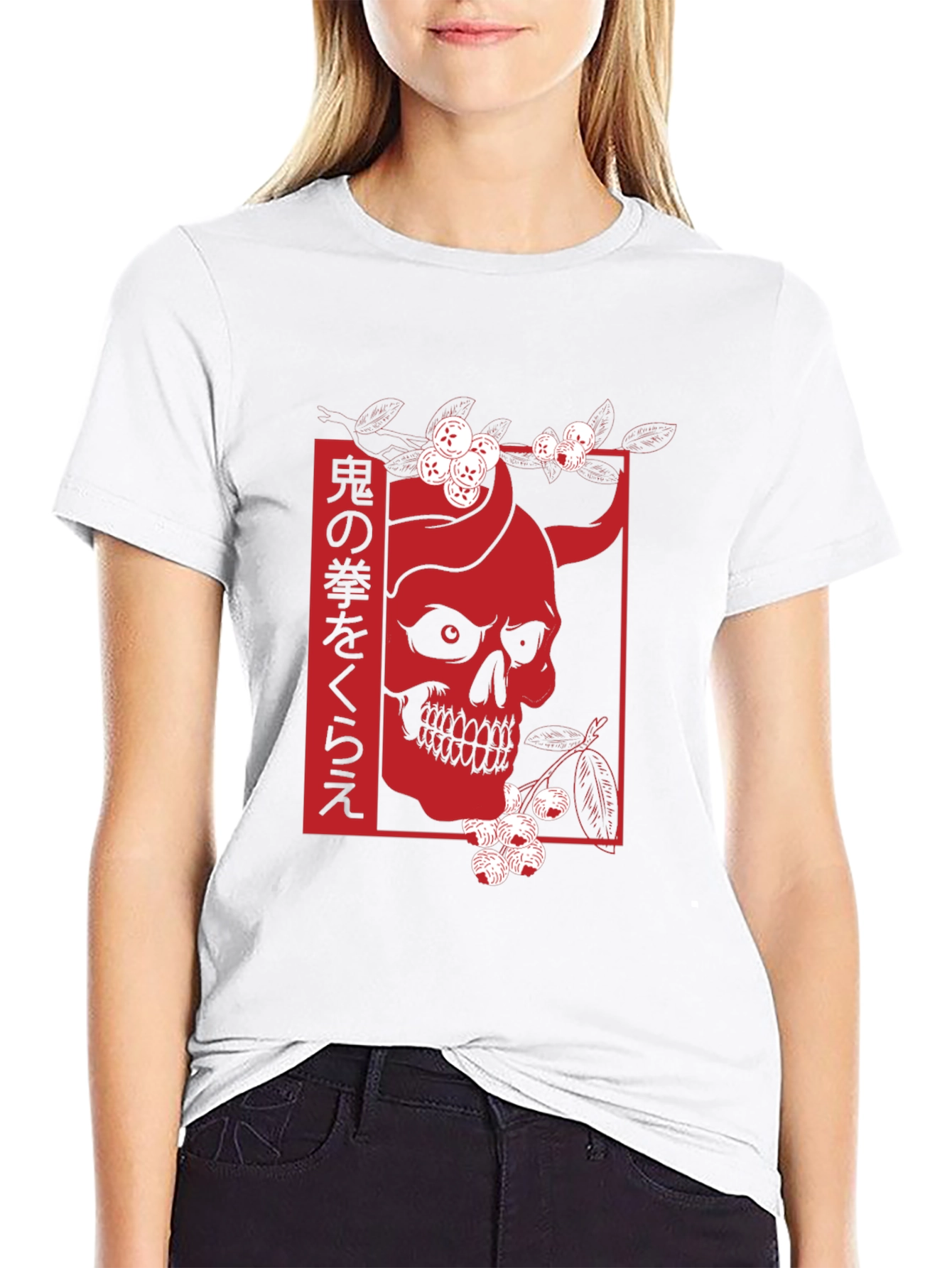 Japanese Oni Skull Graphic Tee
