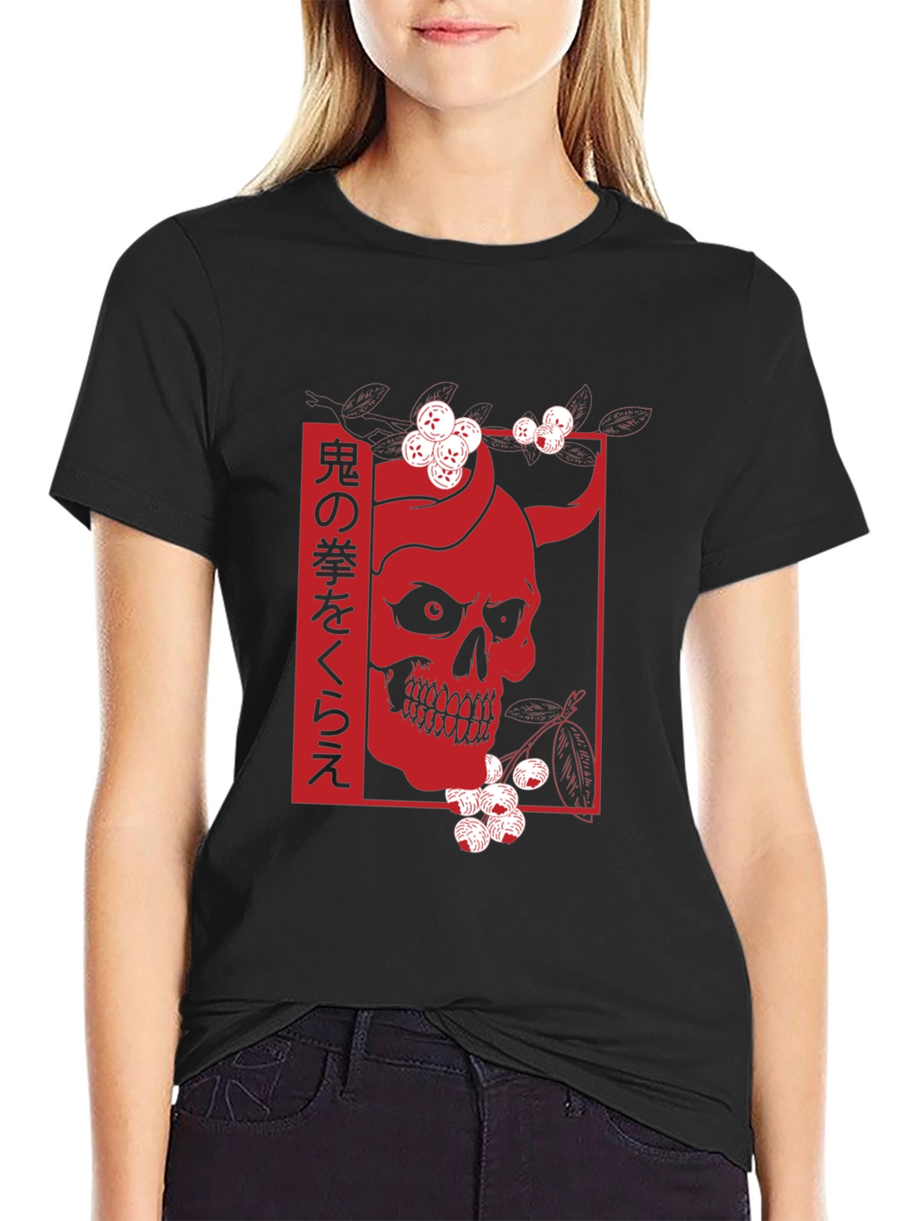 Japanese Oni Skull Graphic Tee
