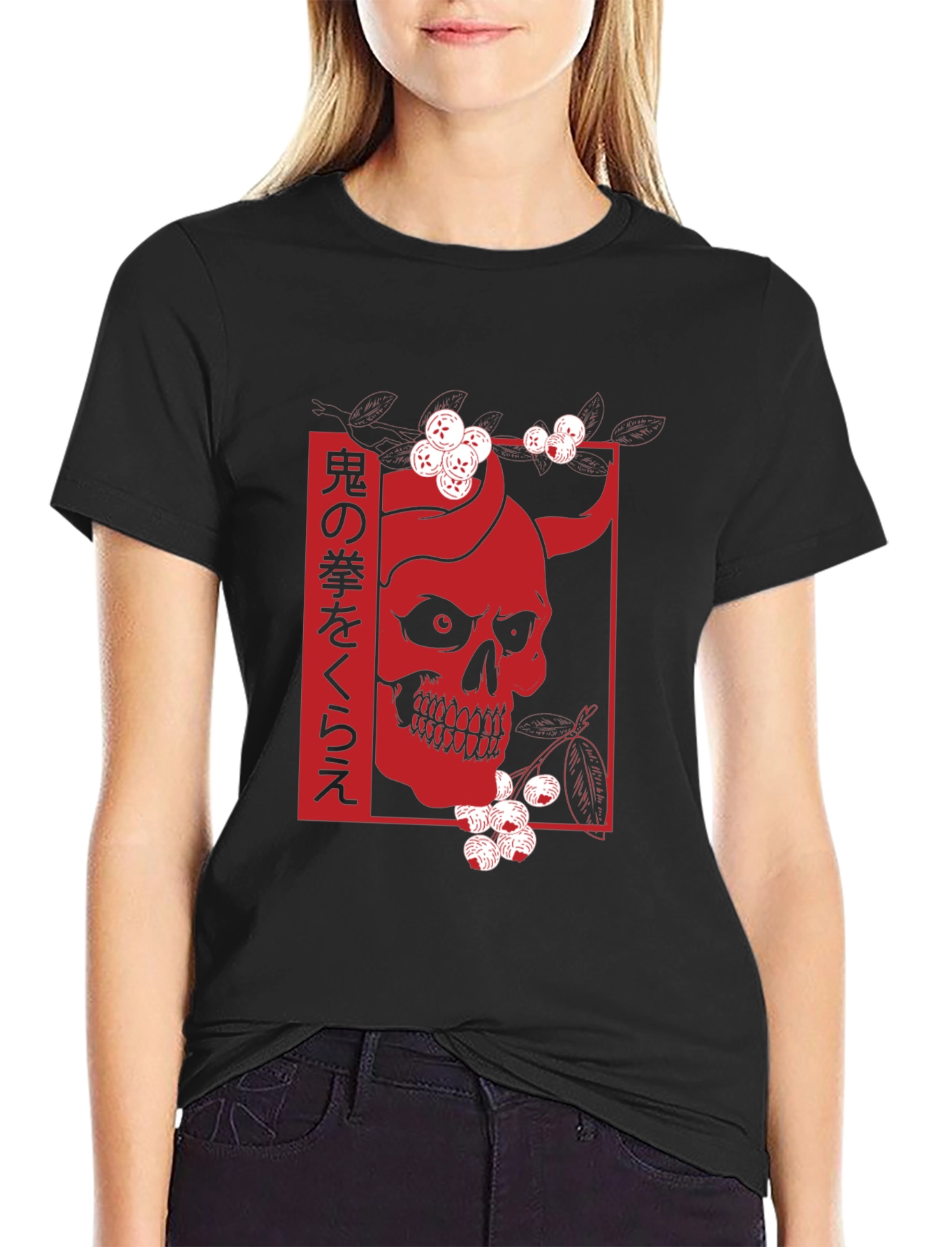 Japanese Oni Skull Graphic Tee