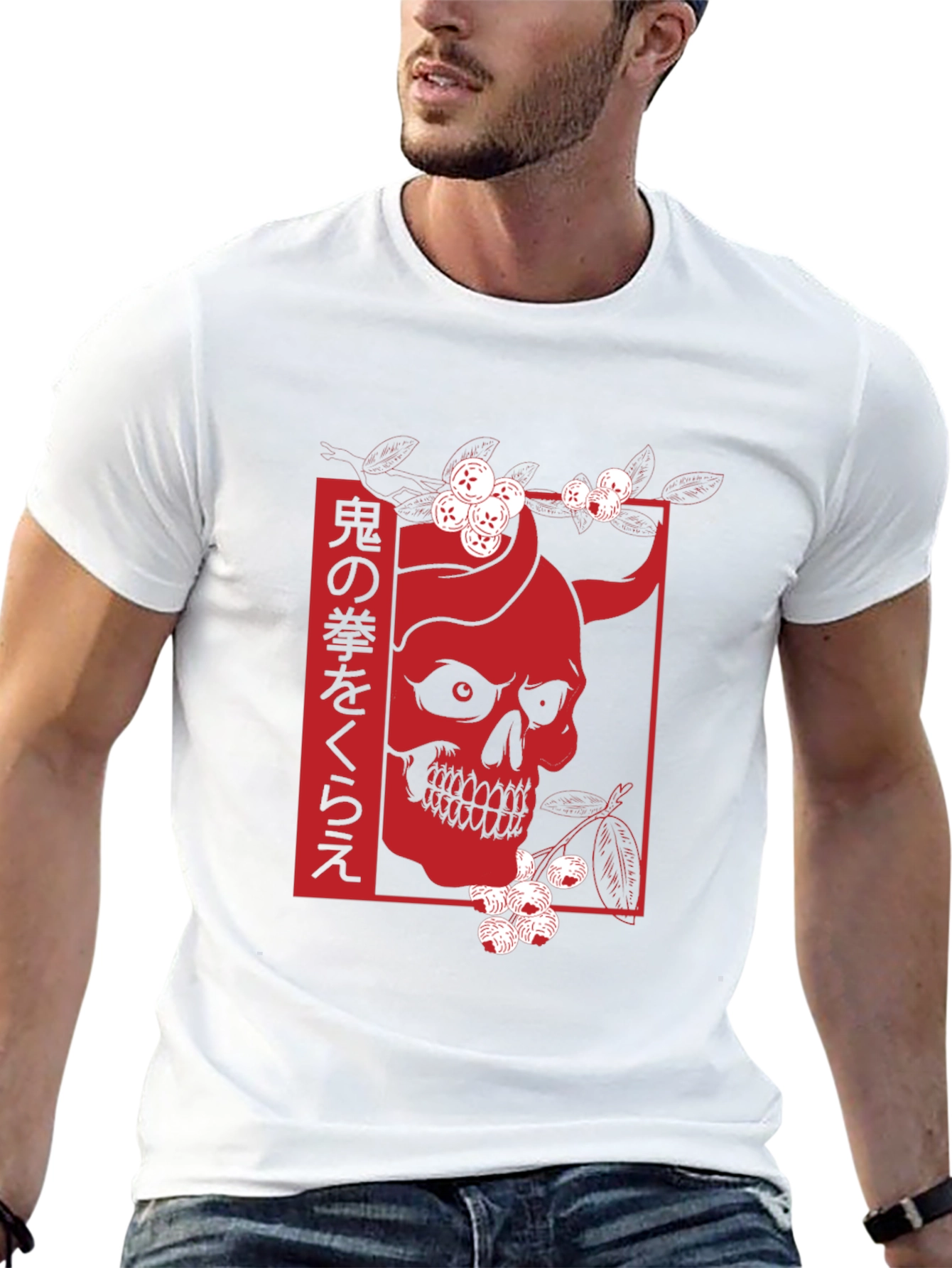 Japanese Oni Skull Graphic Tee