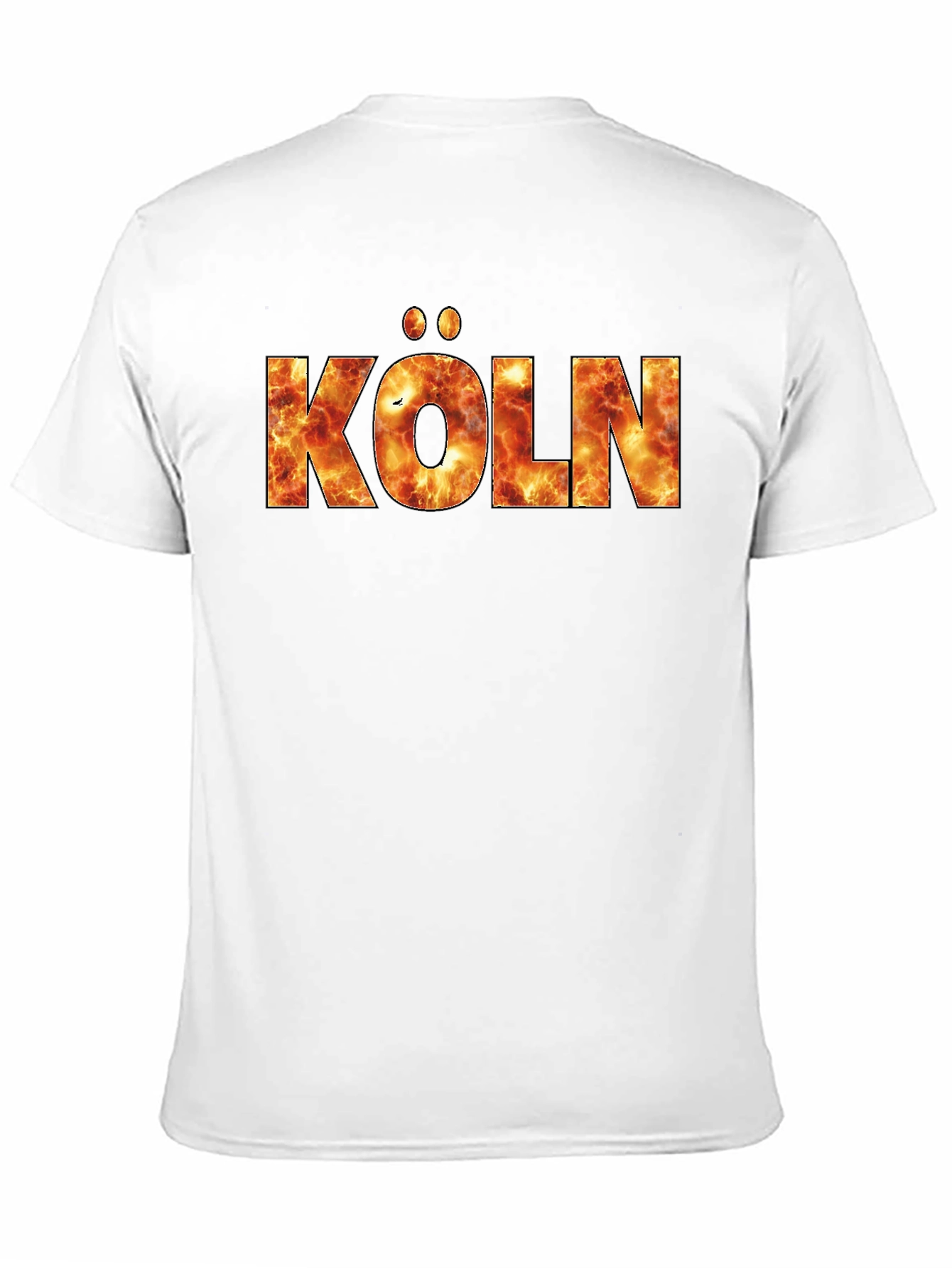 Köln Fire Print T-Shirt - Black Crew Neck