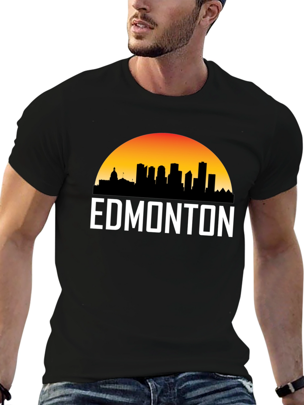 Edmonton Skyline T-Shirt - Cityscape Sunset Tee