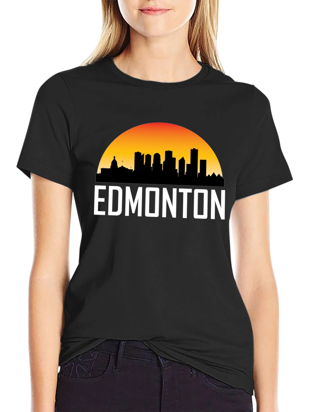 Edmonton Skyline T-Shirt - Cityscape Sunset Tee