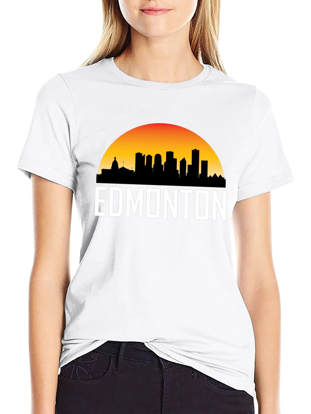 Edmonton Skyline T-Shirt - Cityscape Sunset Tee