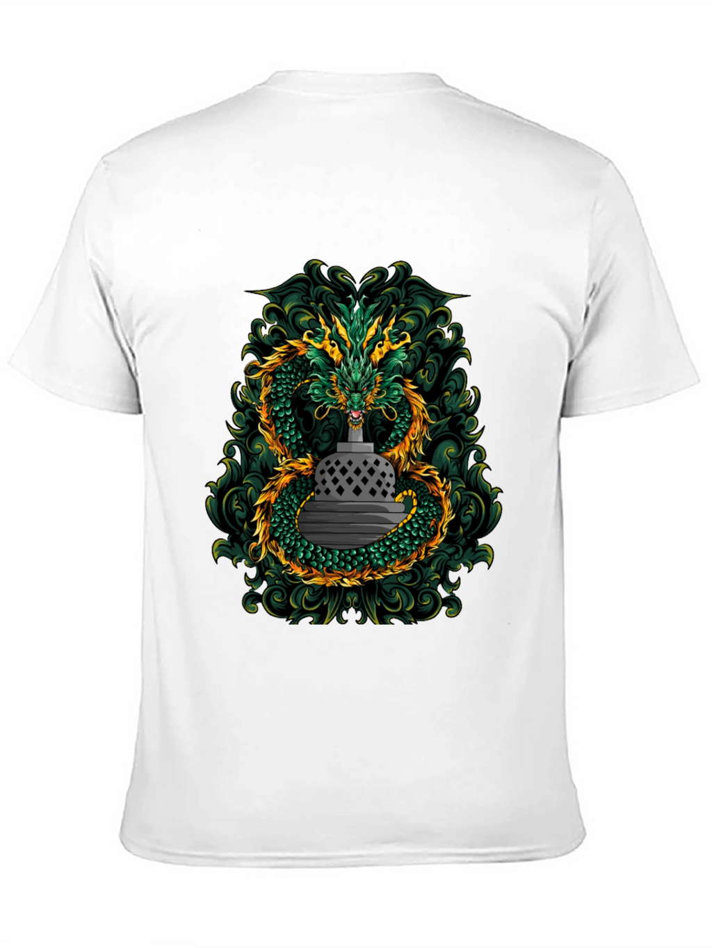 Dragon & Temple Graphic Tee - Black Cotton Blend