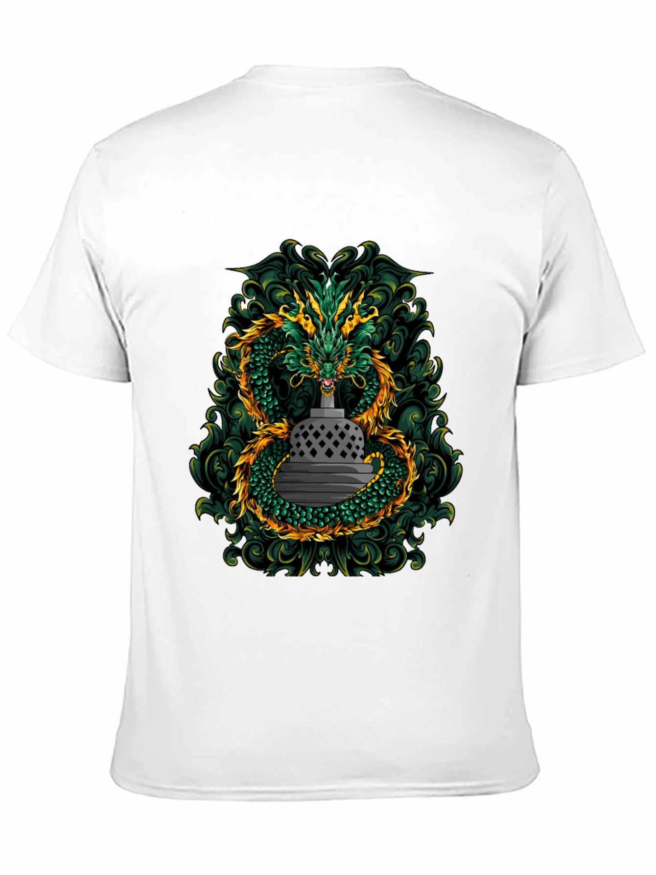 Dragon & Temple Graphic Tee - Black Cotton Blend