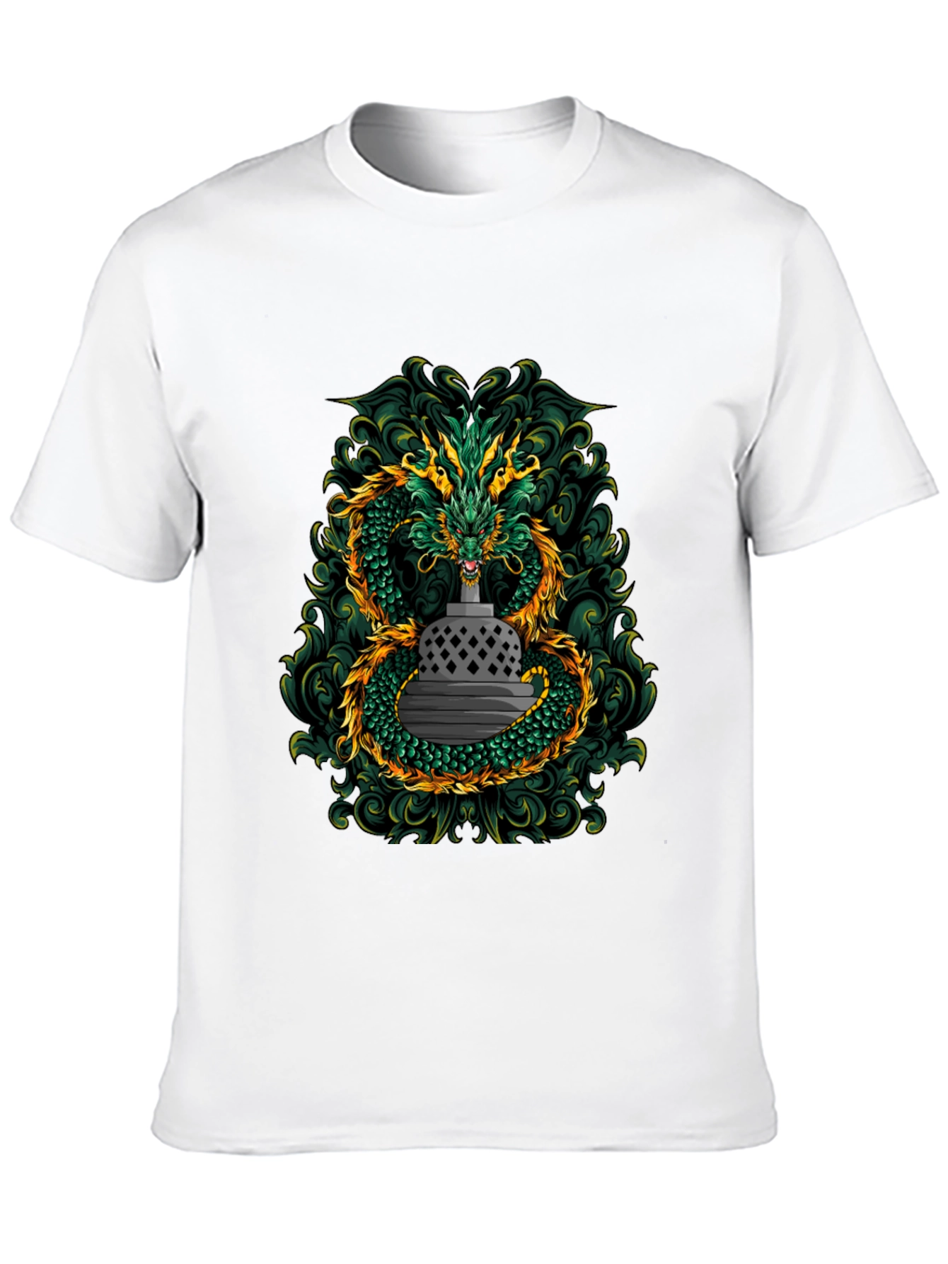 Dragon & Temple Graphic Tee - Black Cotton Blend