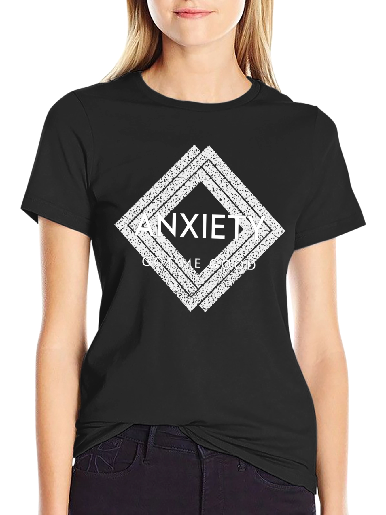 Anxiety Controls Me Mens Black Graphic T-Shirt
