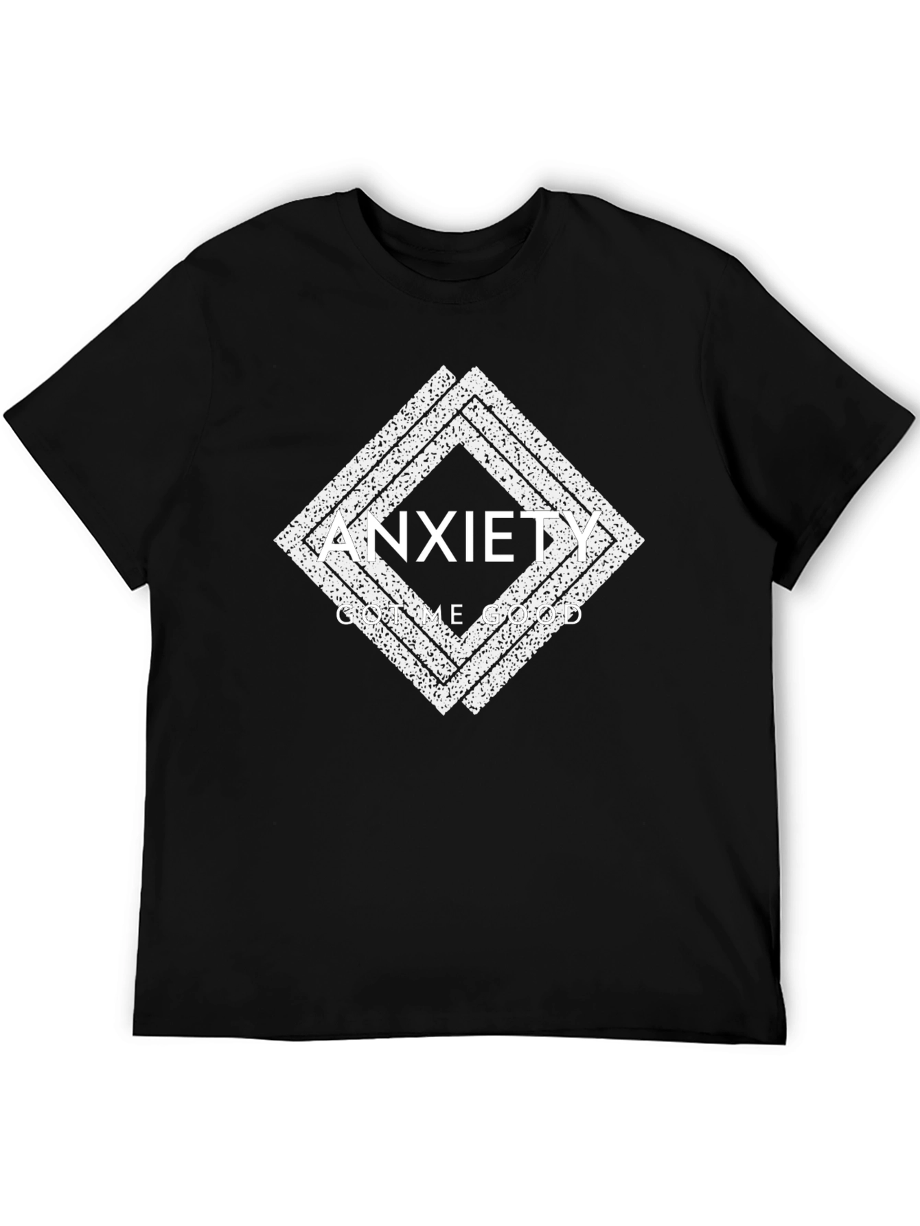 Anxiety Controls Me Mens Black Graphic T-Shirt