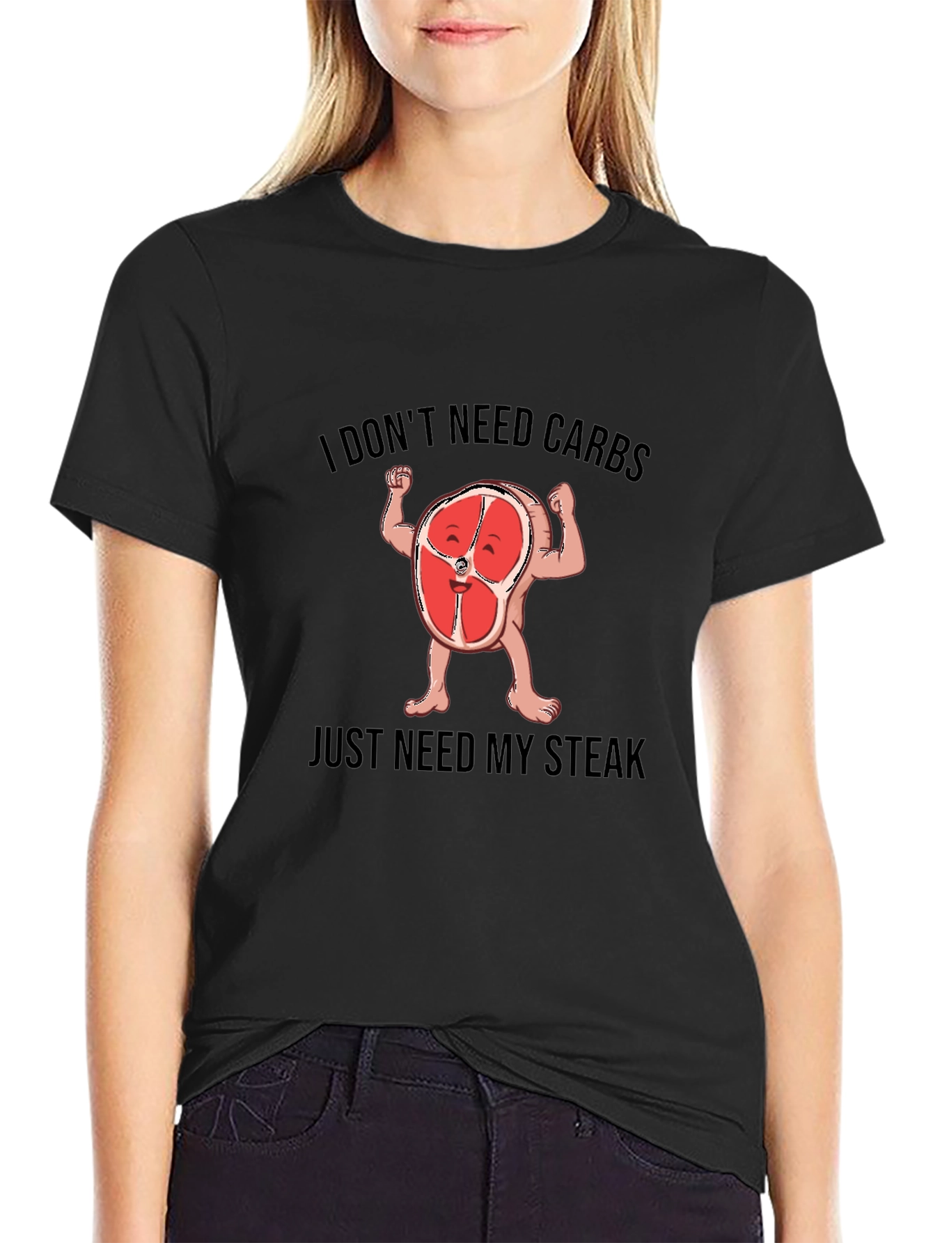Funny Steak Lover T-Shirt - I Dont Need Carbs Graphic Tee