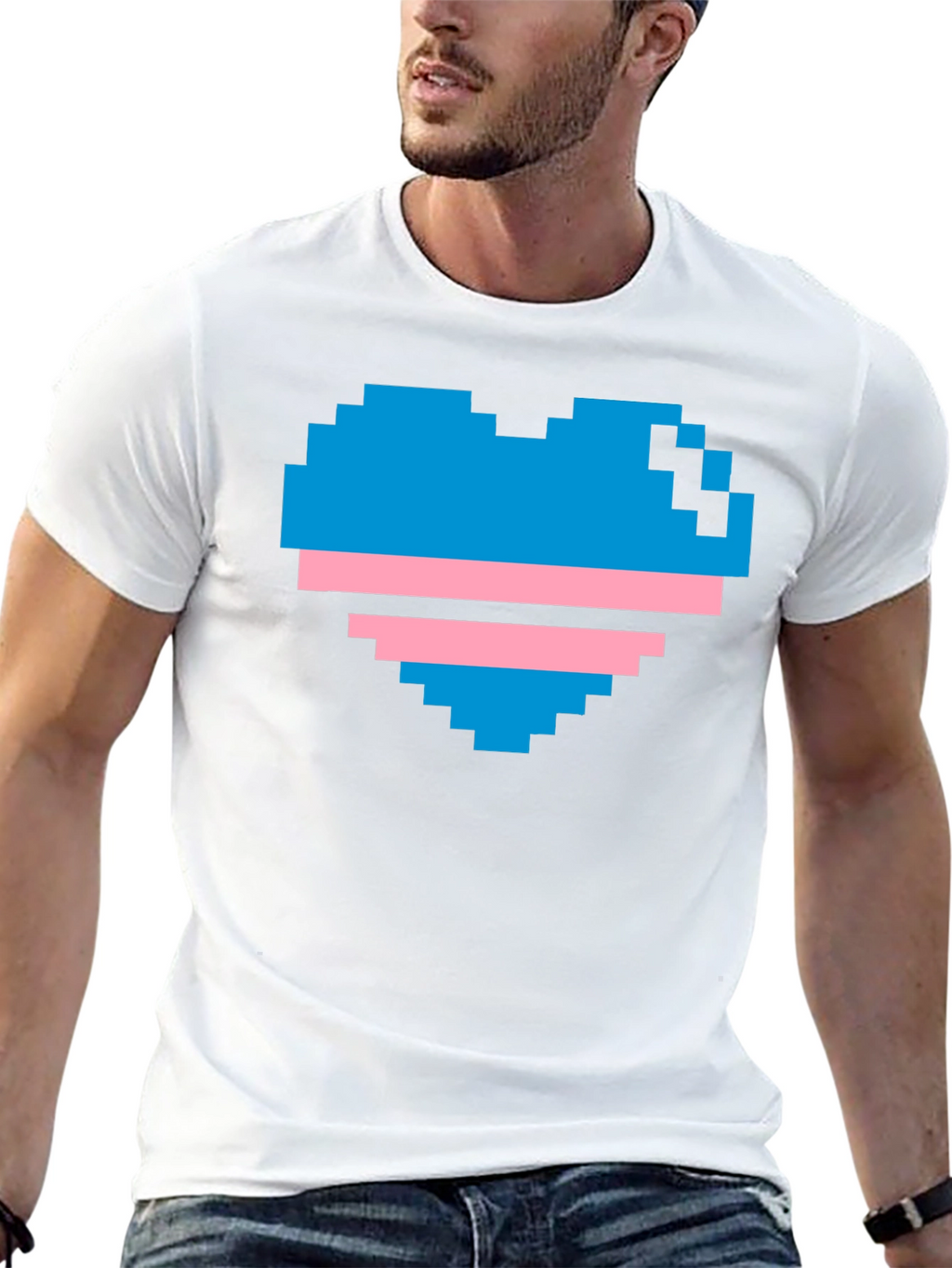 Pixel Heart Trans Pride T-Shirt