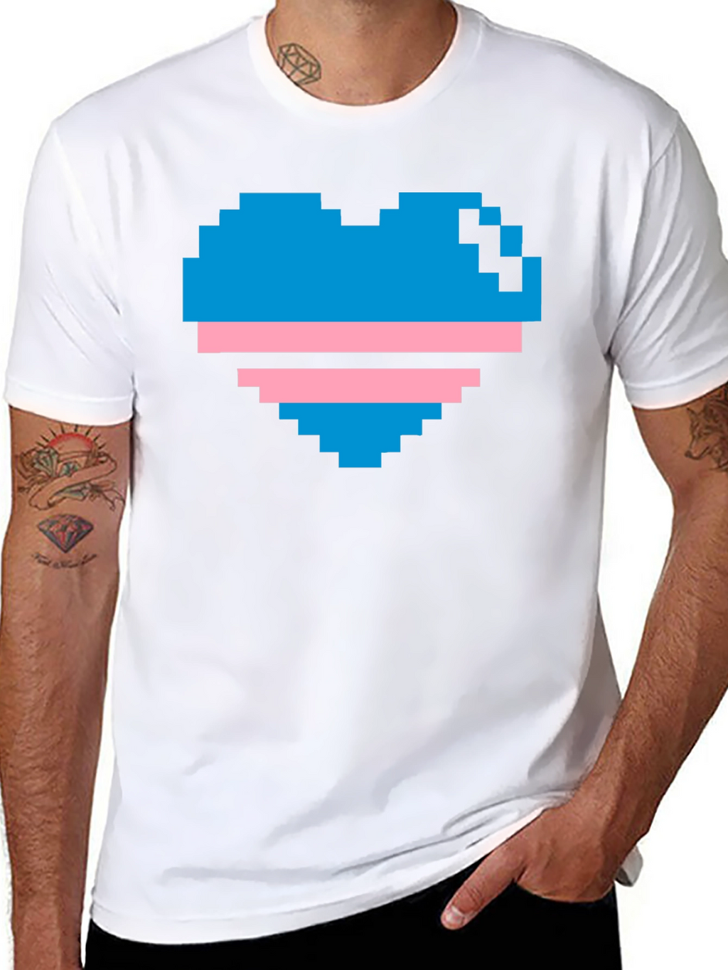 Pixel Heart Trans Pride T-Shirt
