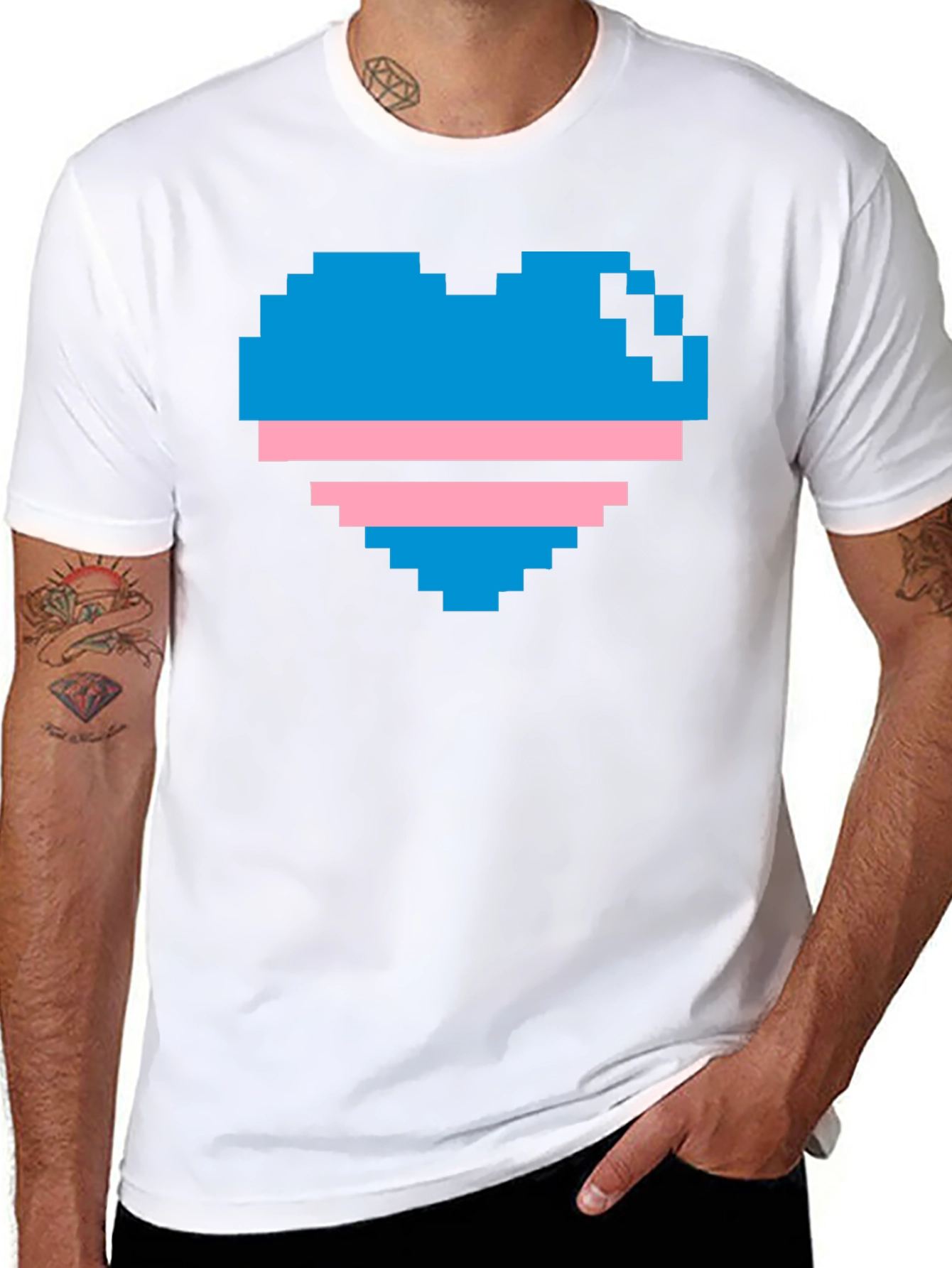 Pixel Heart Trans Pride T-Shirt
