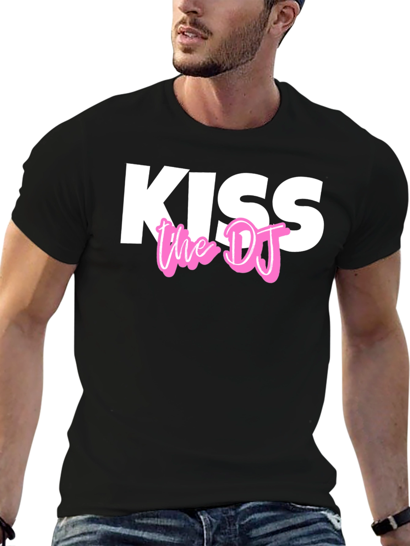 Kiss The DJ Black Graphic Tee