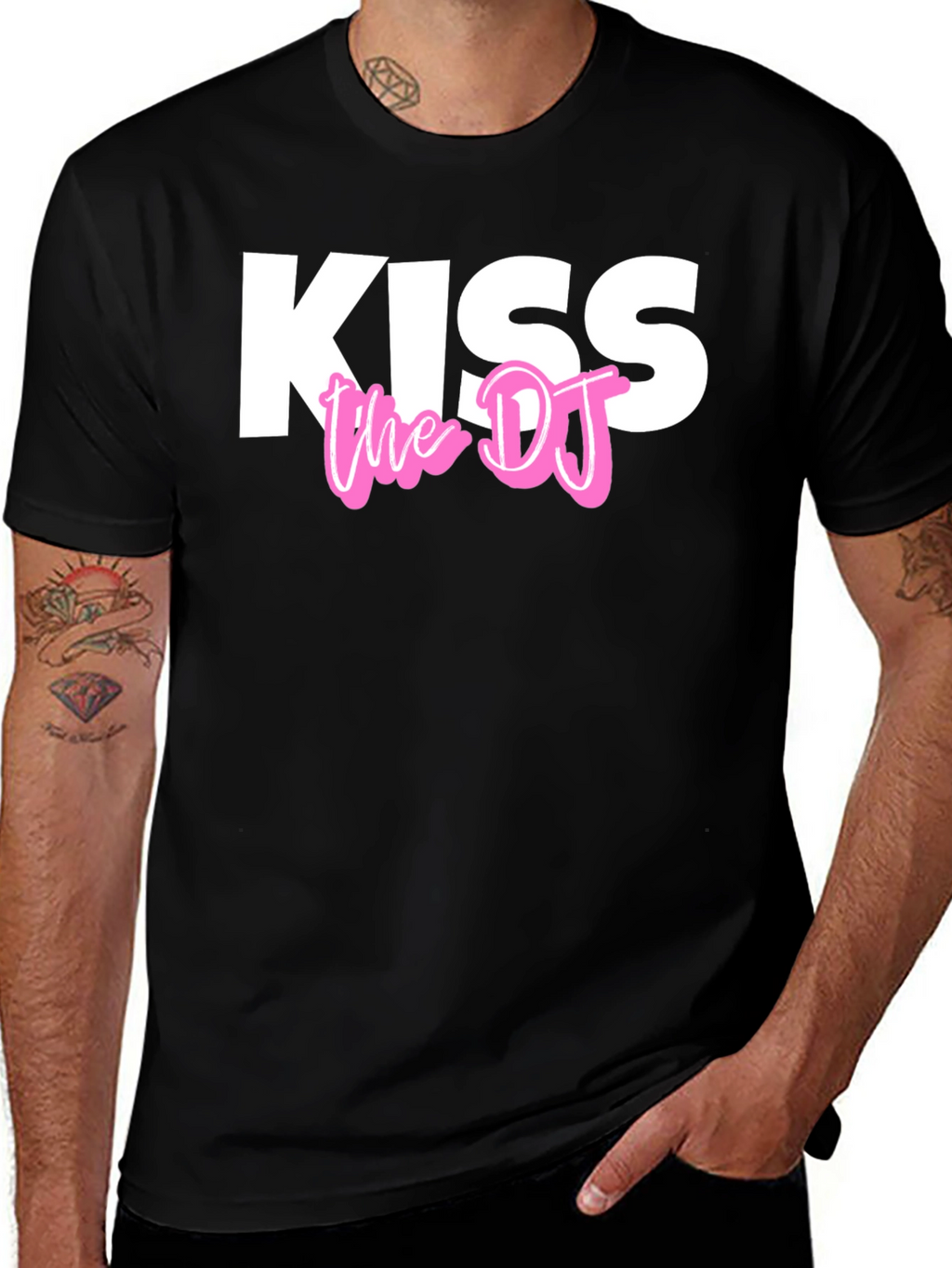Kiss The DJ Black Graphic Tee