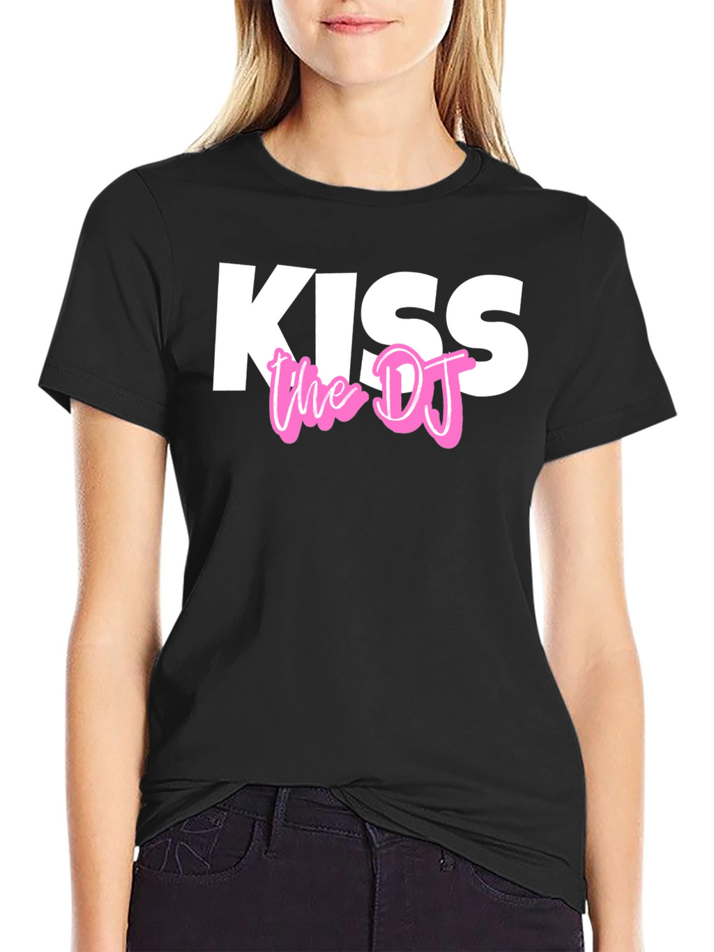 Kiss The DJ Black Graphic Tee