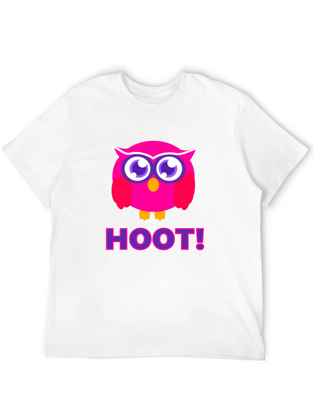 Pink Owl Hoot T-Shirt - Black Cotton Tee