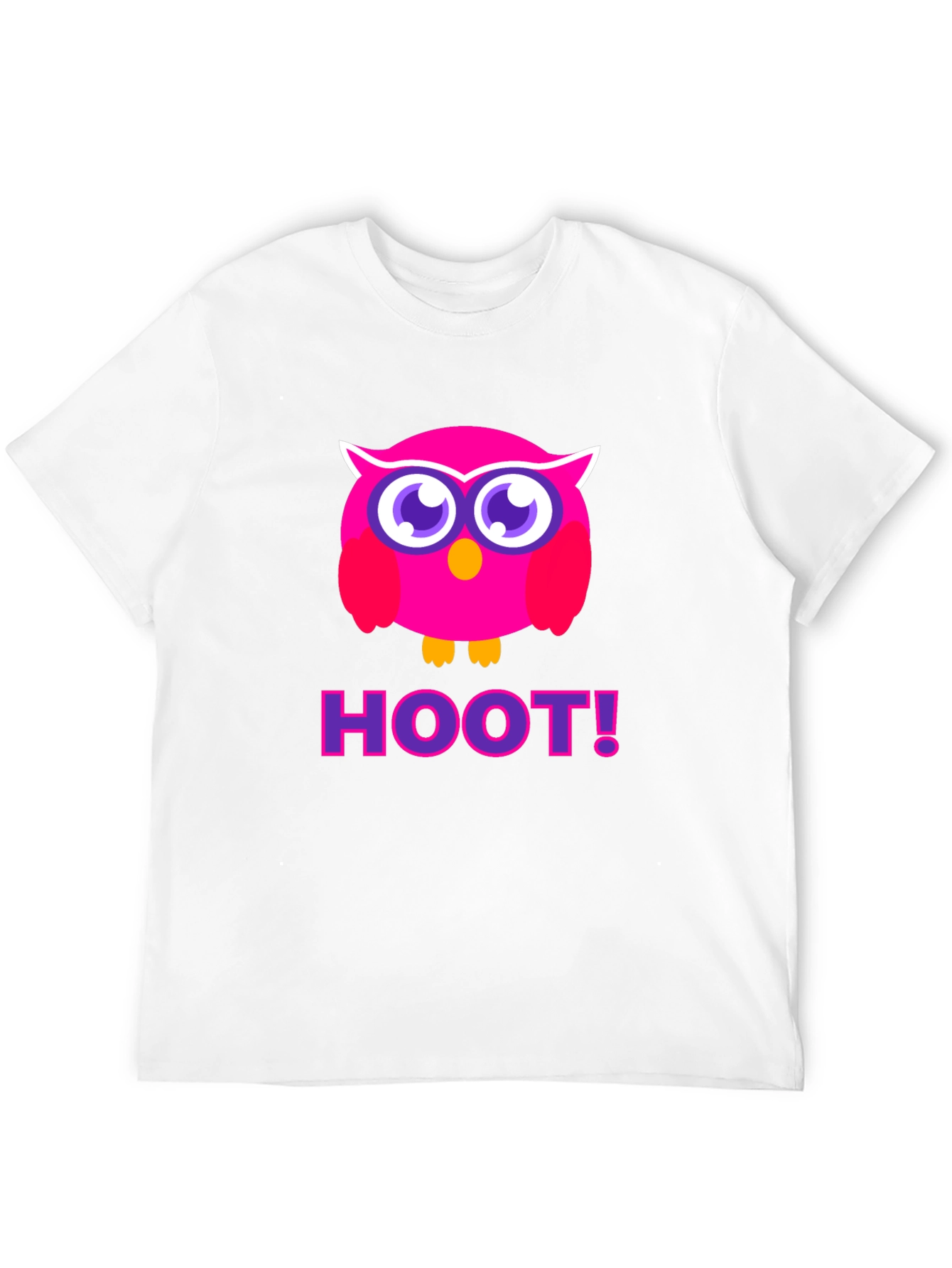Pink Owl Hoot T-Shirt - Black Cotton Tee