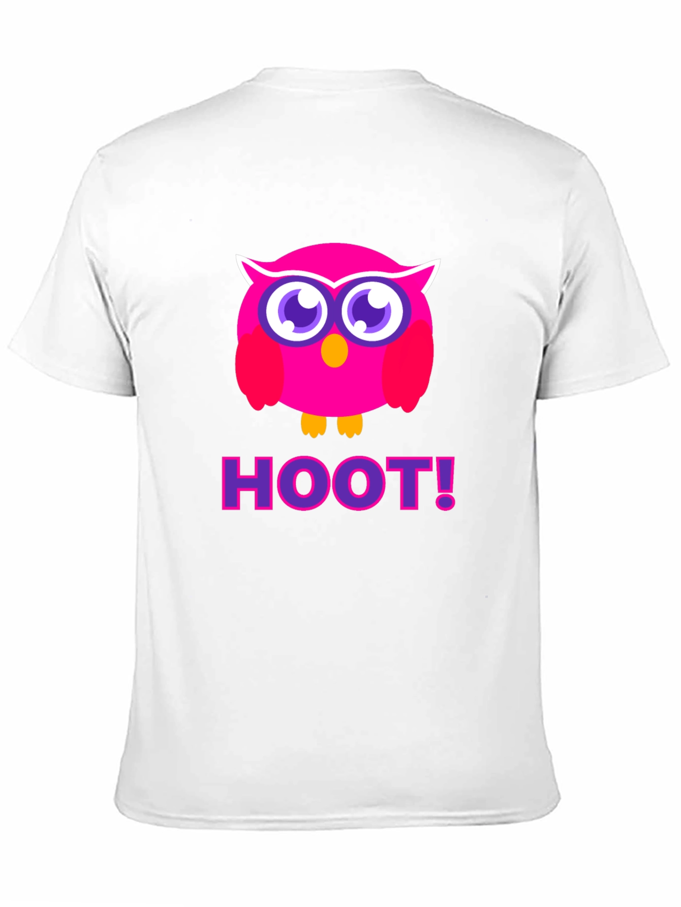 Pink Owl Hoot T-Shirt - Black Cotton Tee