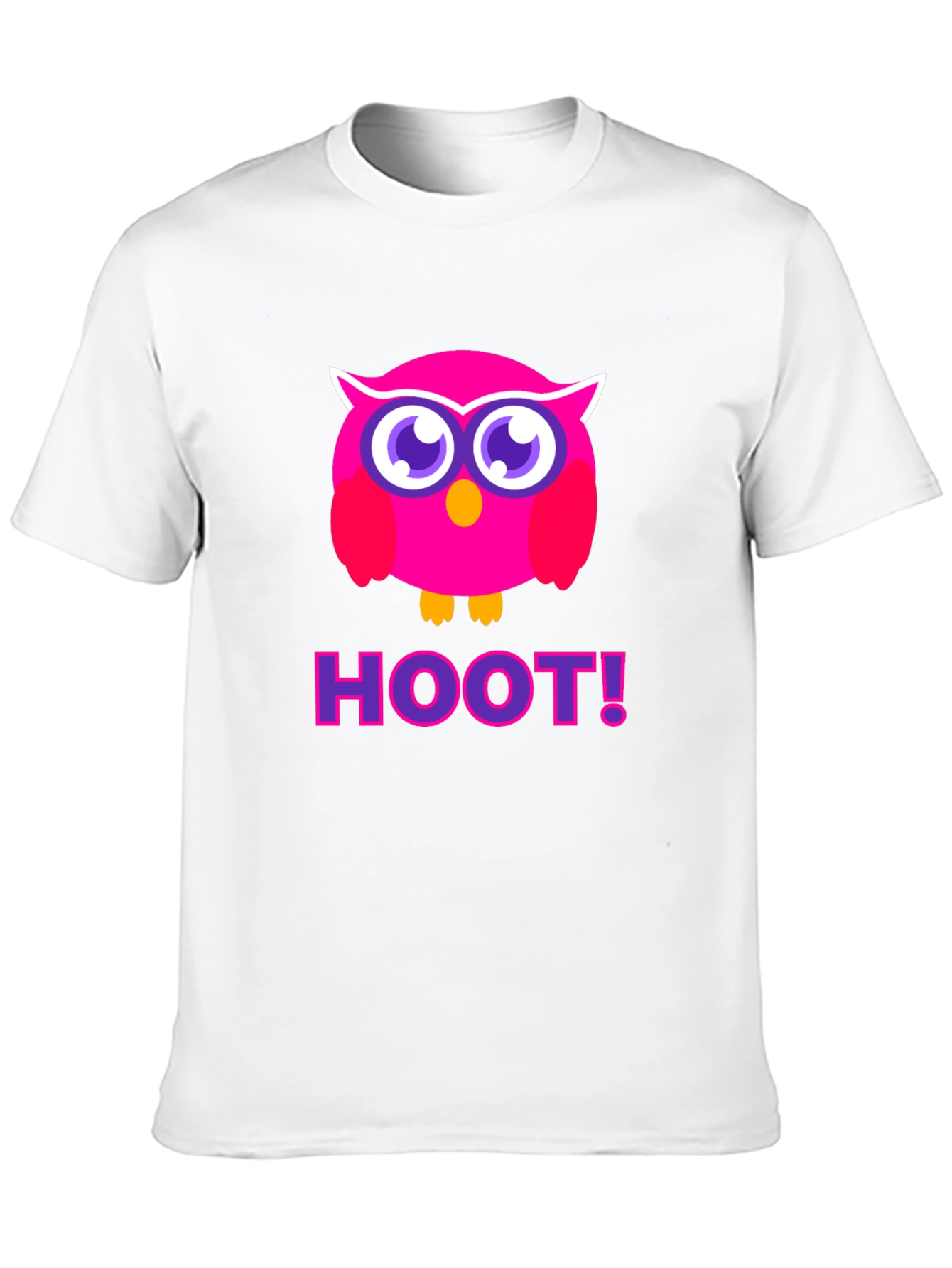 Pink Owl Hoot T-Shirt - Black Cotton Tee