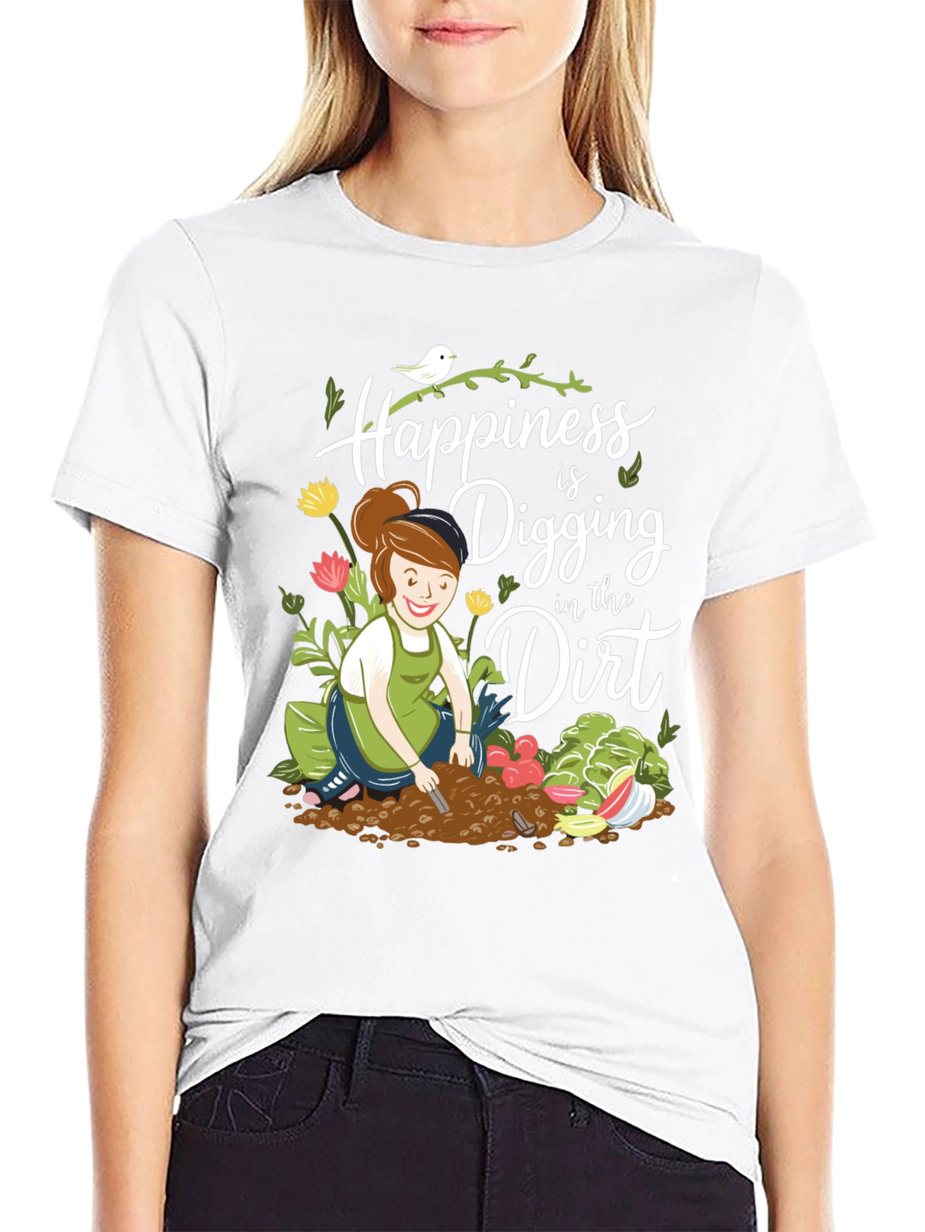 Gardening T-Shirt: Happiness is Digging in the Dirt
