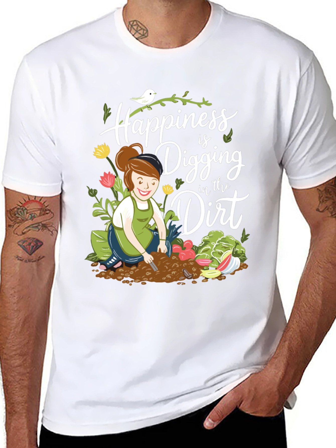 Gardening T-Shirt: Happiness is Digging in the Dirt