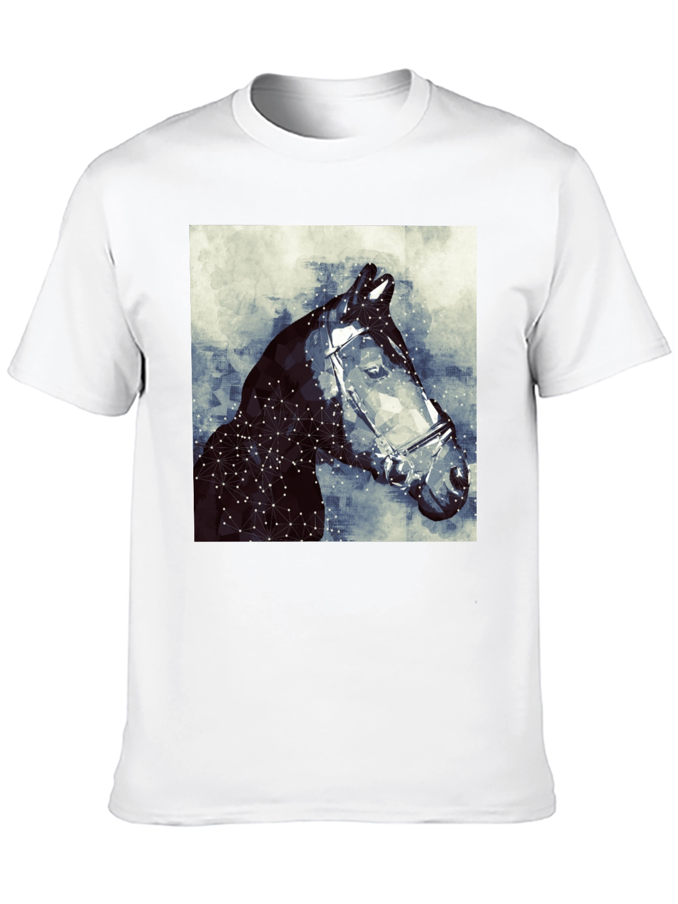 Geometric Horse Tee - Stylish Graphic Print T-Shirt