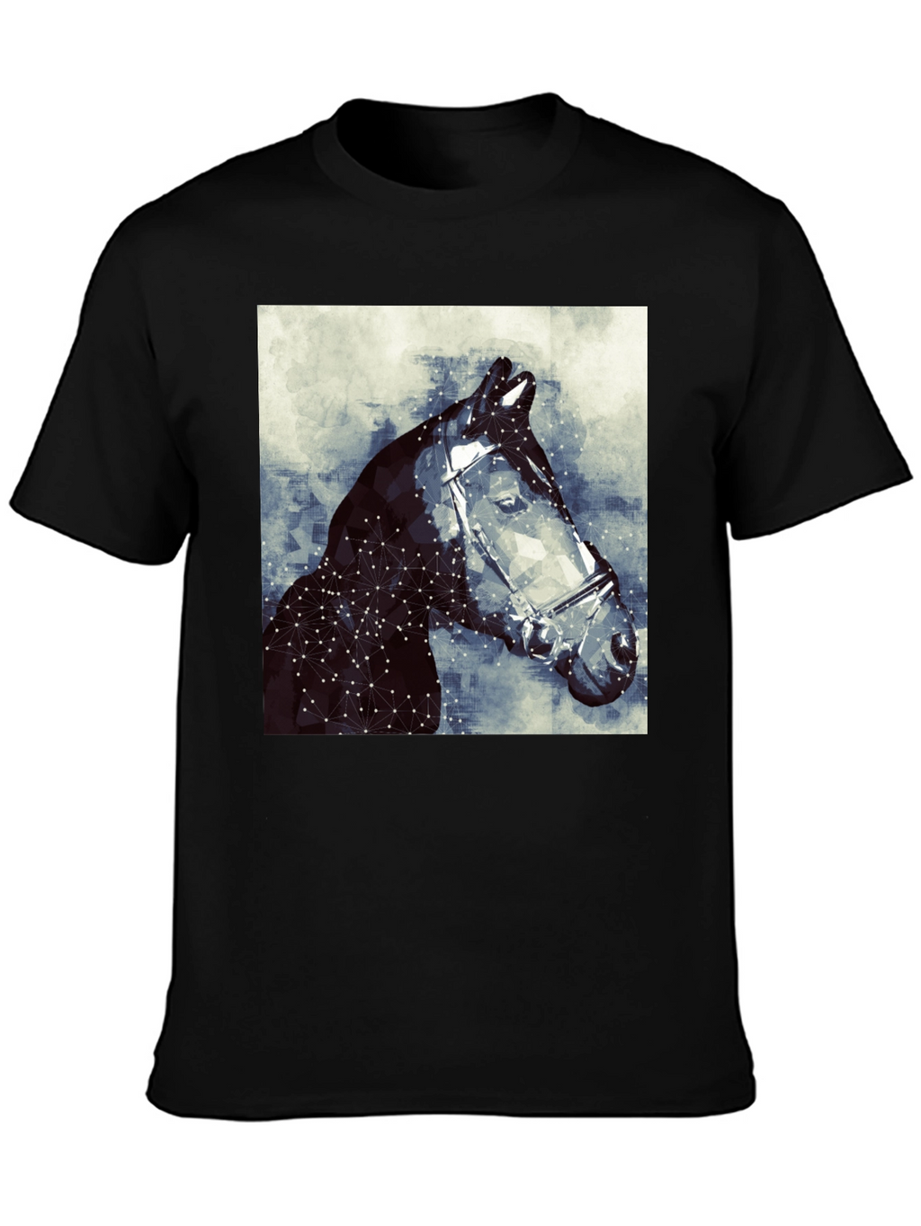 Geometric Horse Tee - Stylish Graphic Print T-Shirt