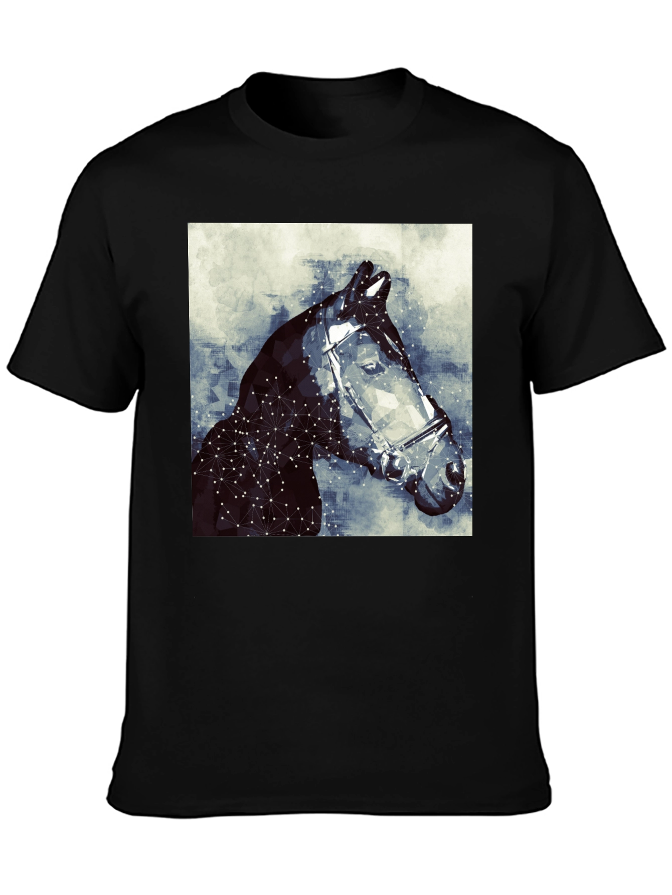 Geometric Horse Tee - Stylish Graphic Print T-Shirt
