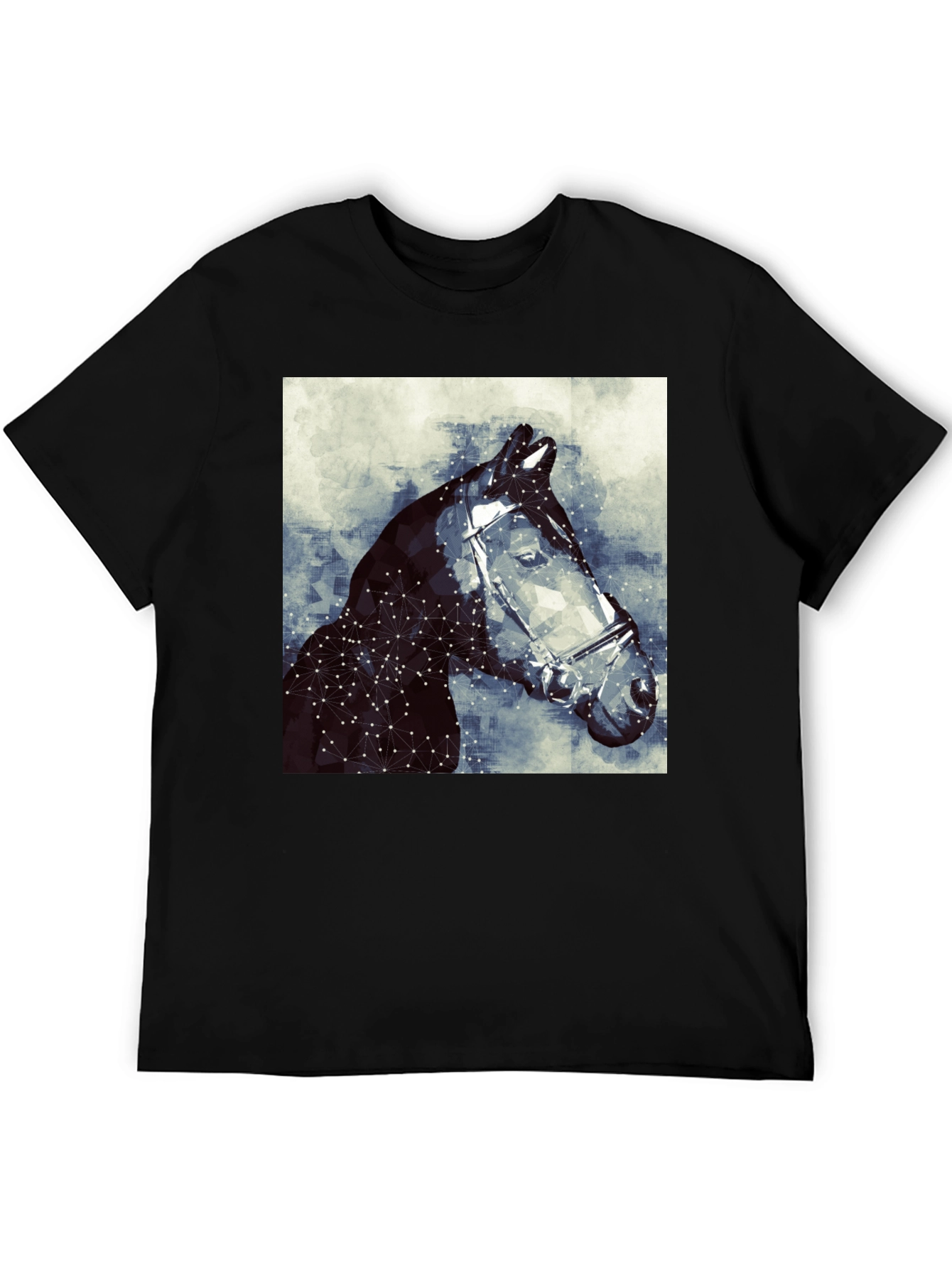 Geometric Horse Tee - Stylish Graphic Print T-Shirt