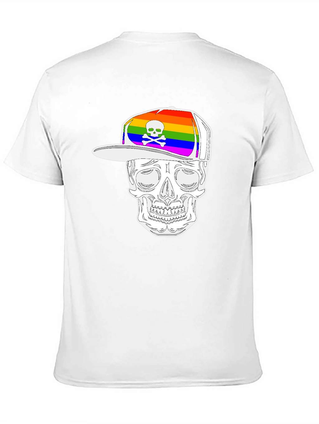 Skull Wearing Rainbow Hat Graphic Tee