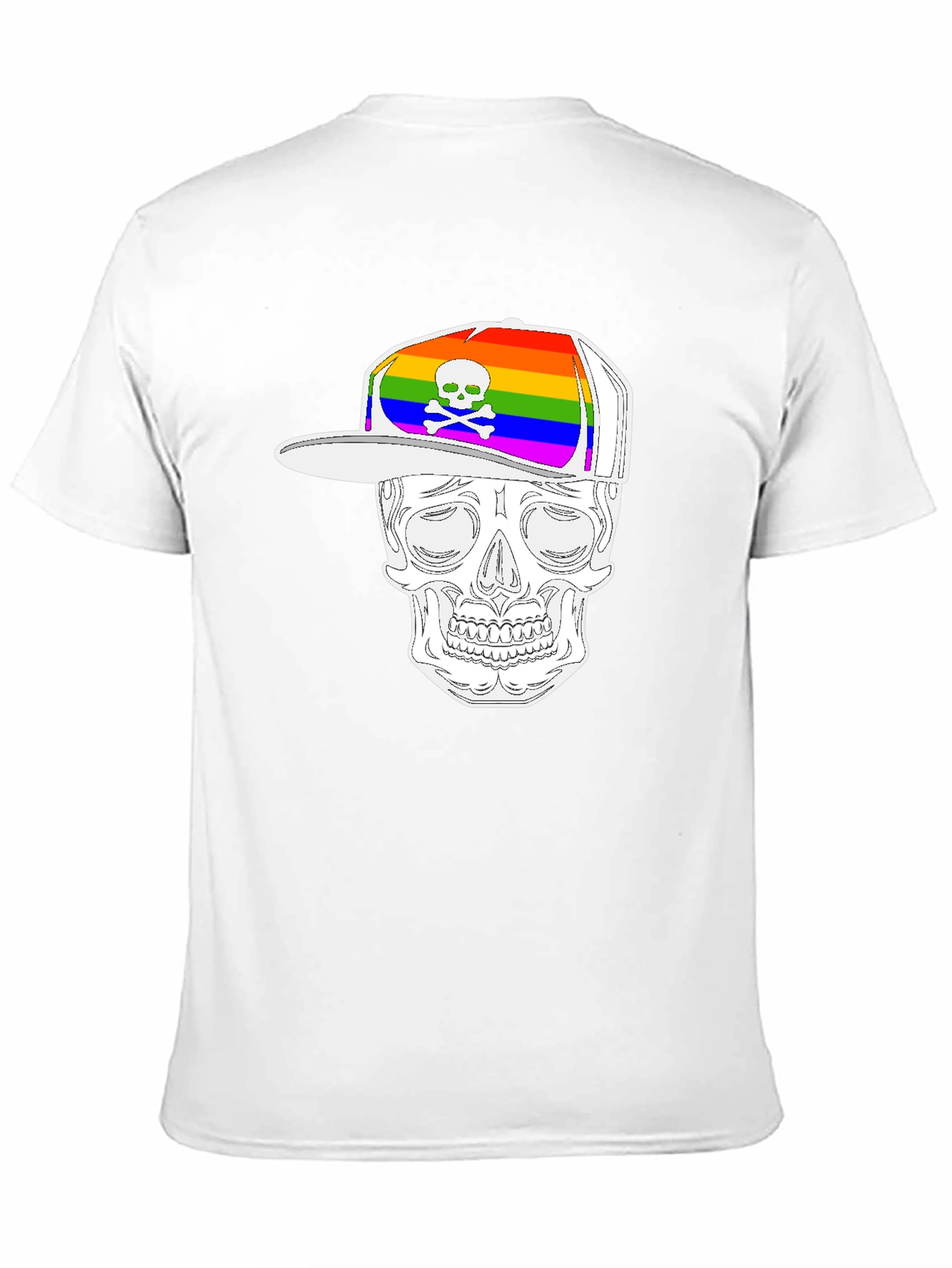 Skull Wearing Rainbow Hat Graphic Tee