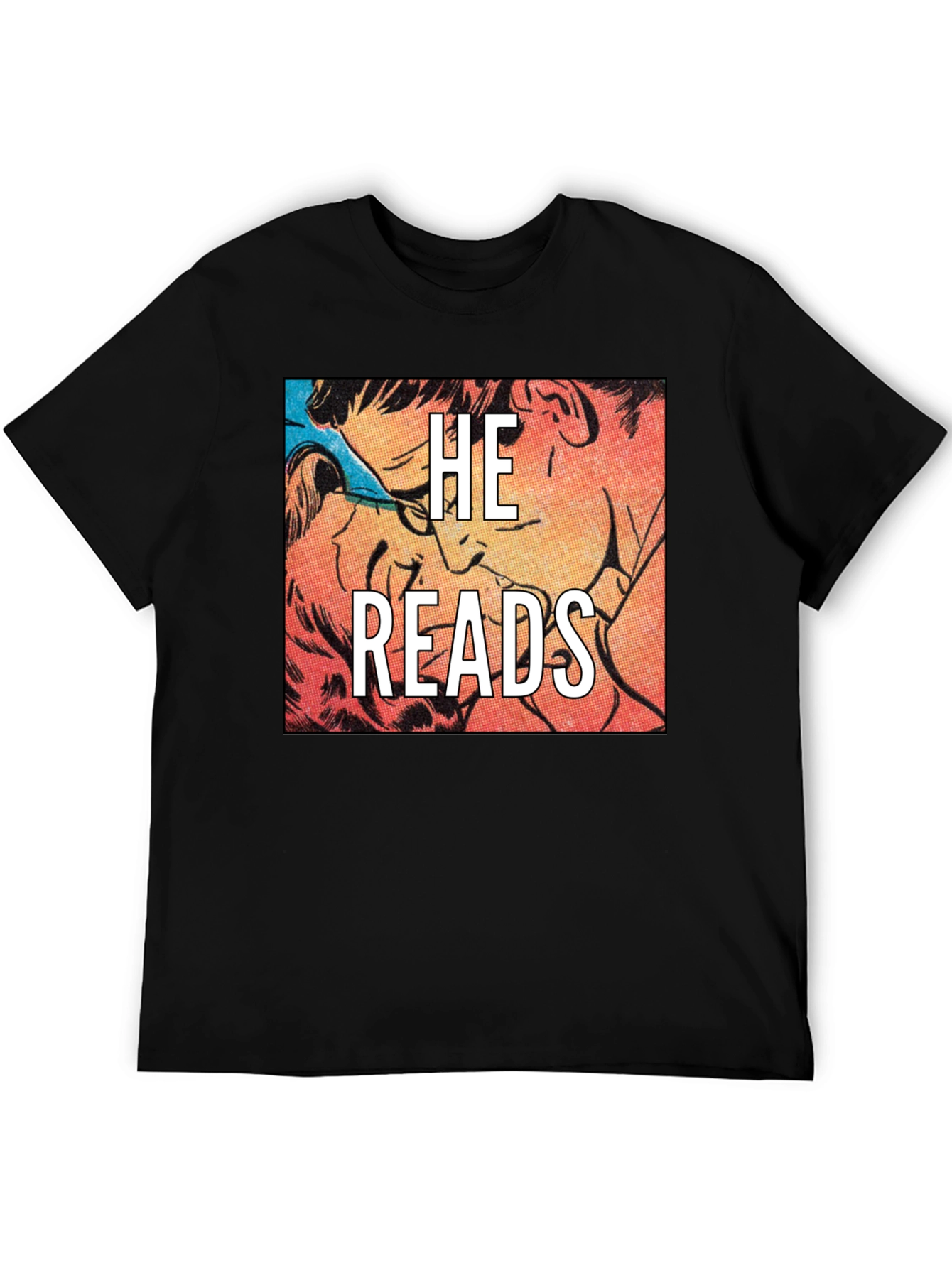 He Reads Graphic Tee - Black