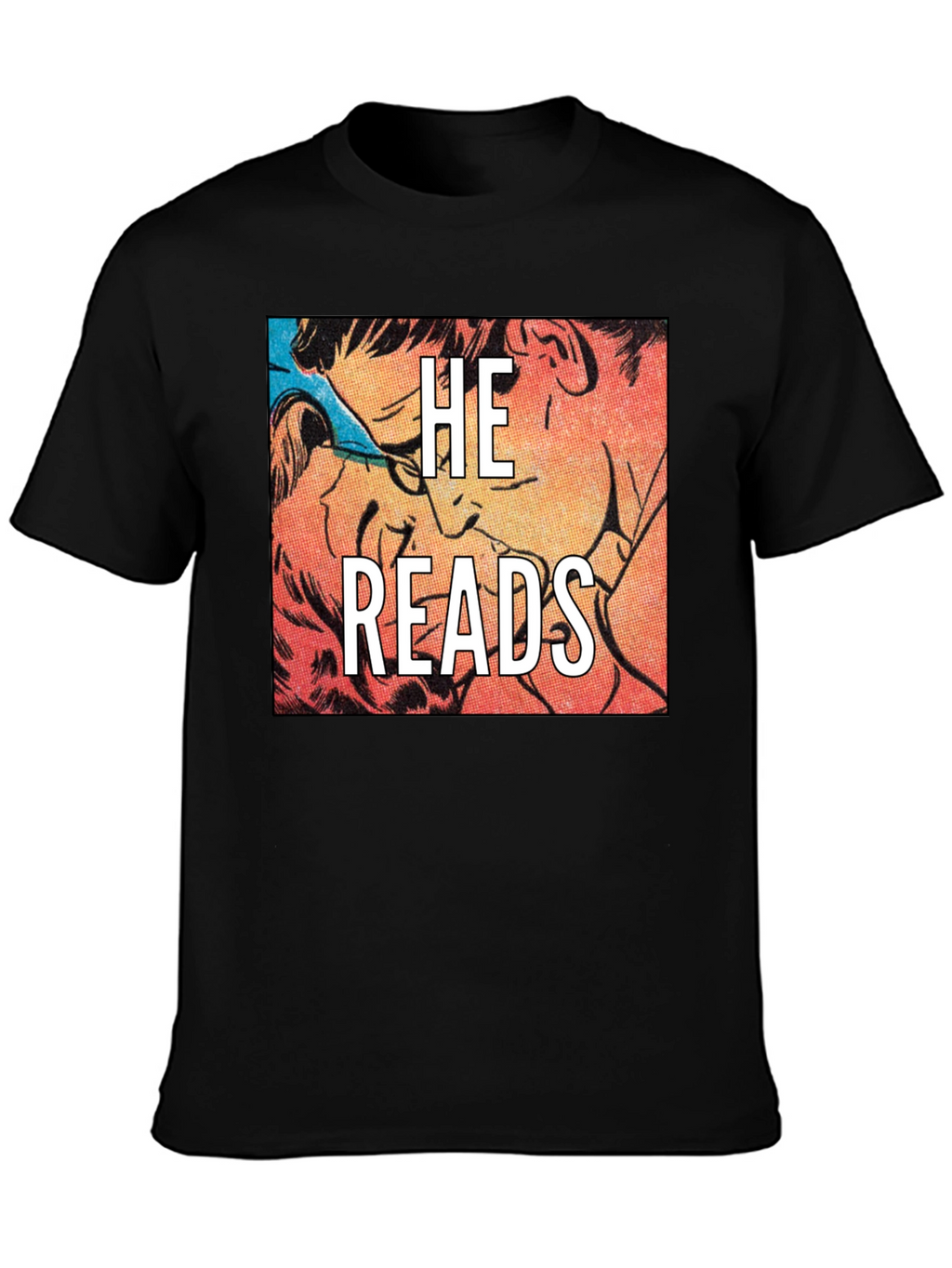 He Reads Graphic Tee - Black