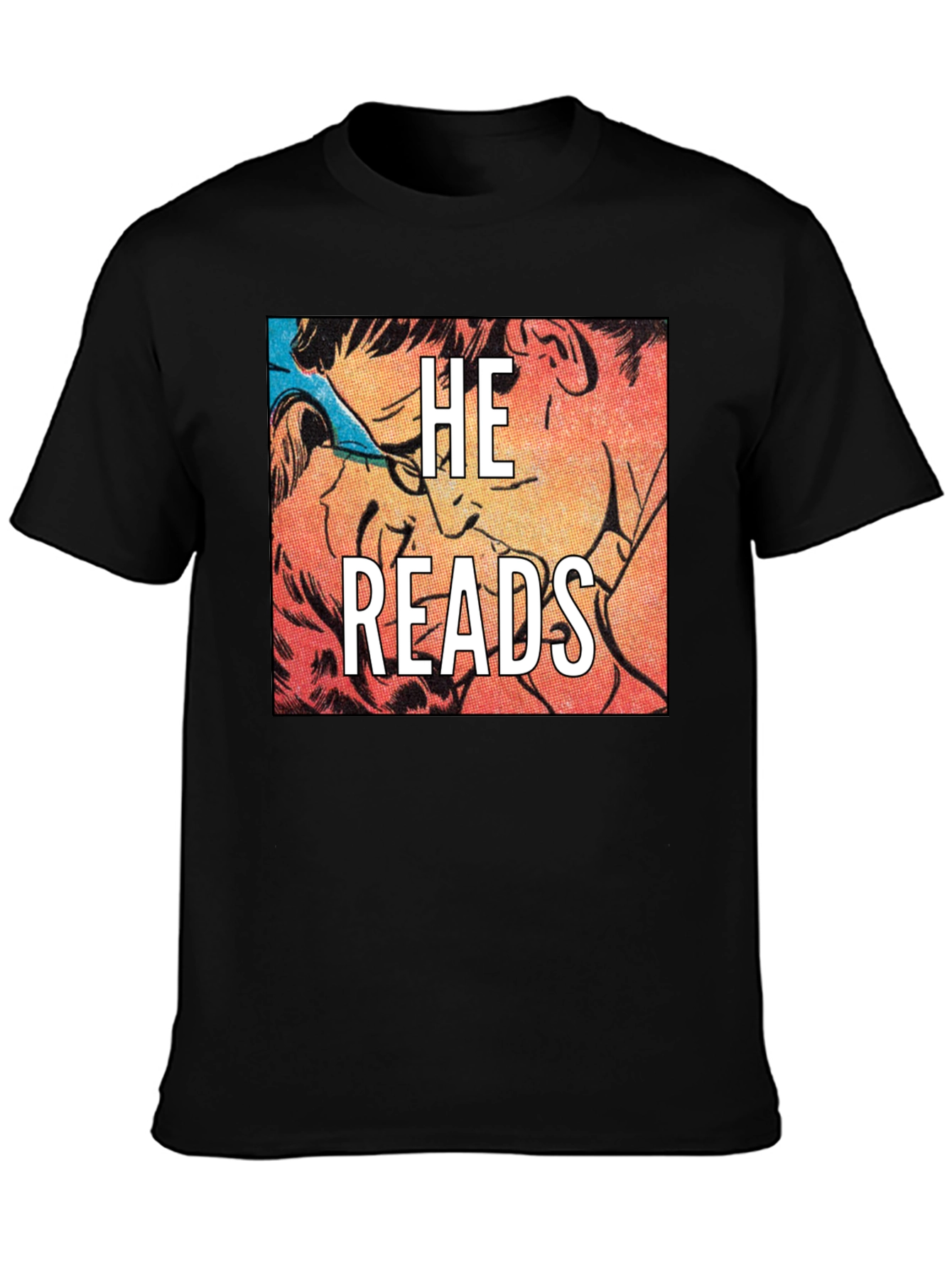 He Reads Graphic Tee - Black