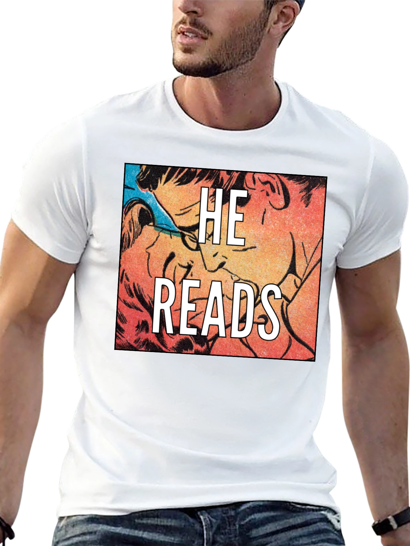 He Reads Graphic Tee - Black