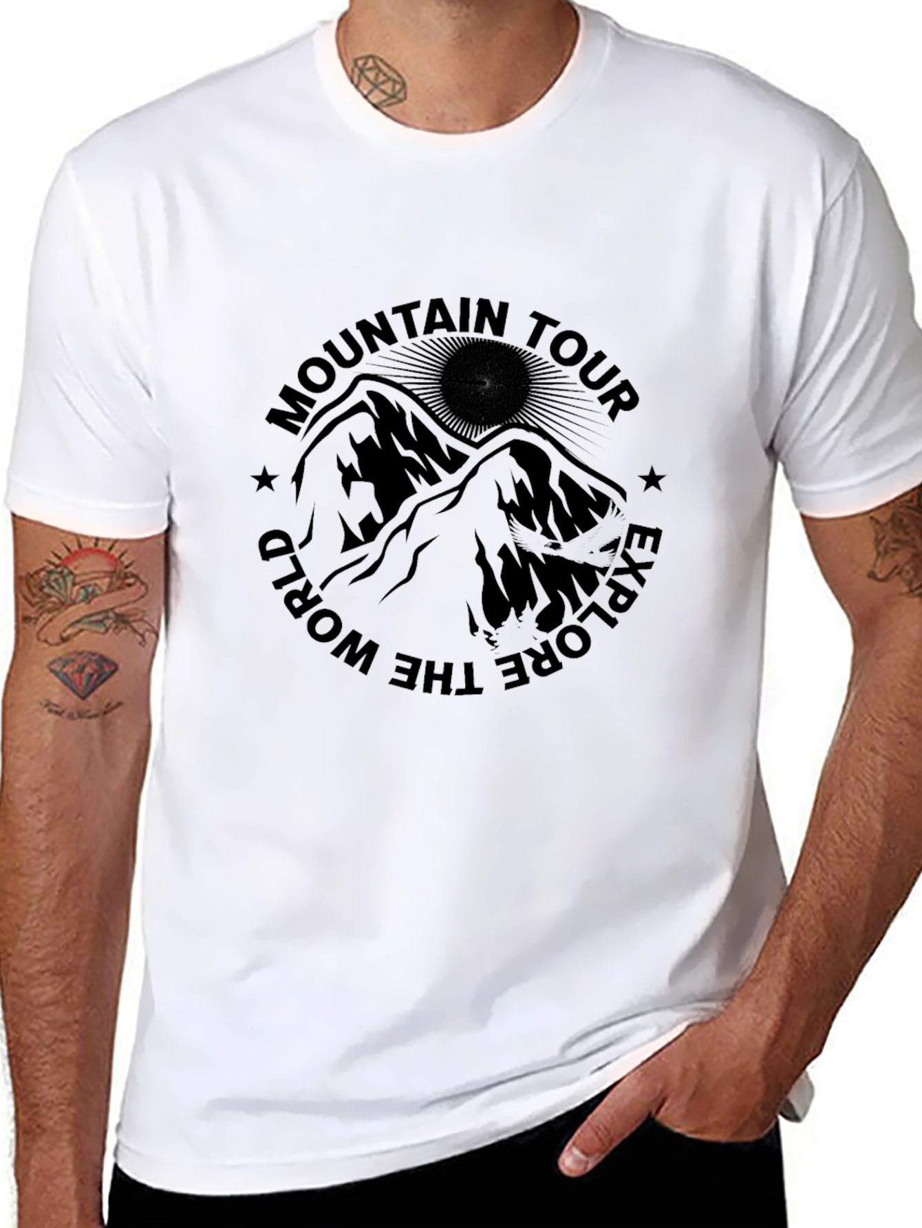 Mountain Tour Graphic Black T-Shirt
