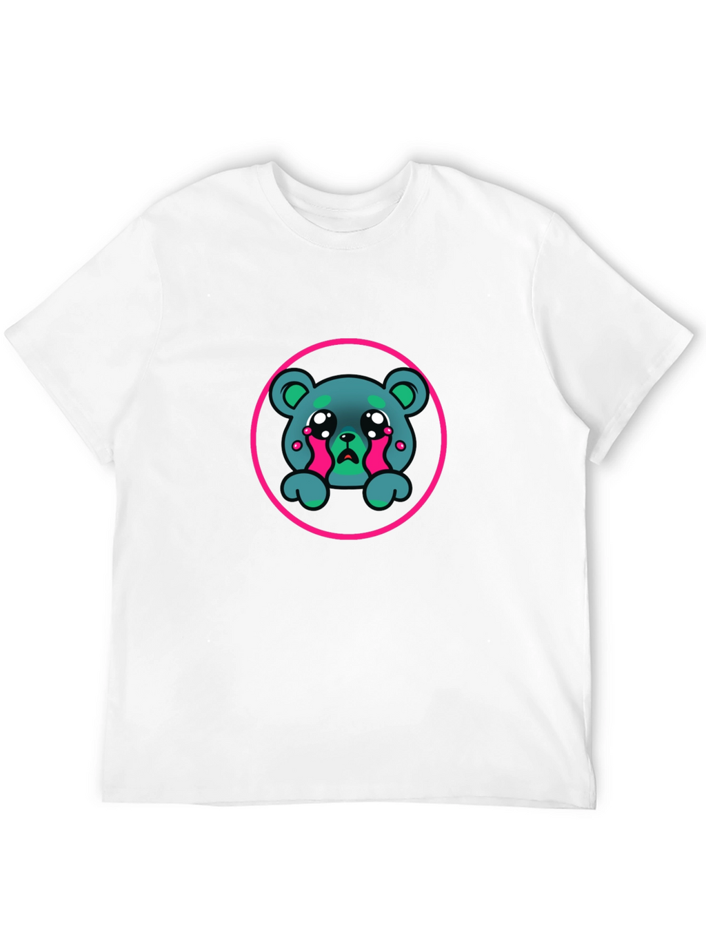 Sad Bear Graphic Black T-Shirt