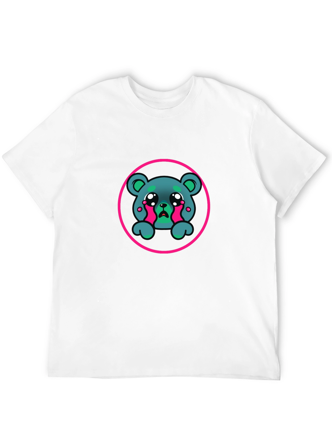 Sad Bear Graphic Black T-Shirt