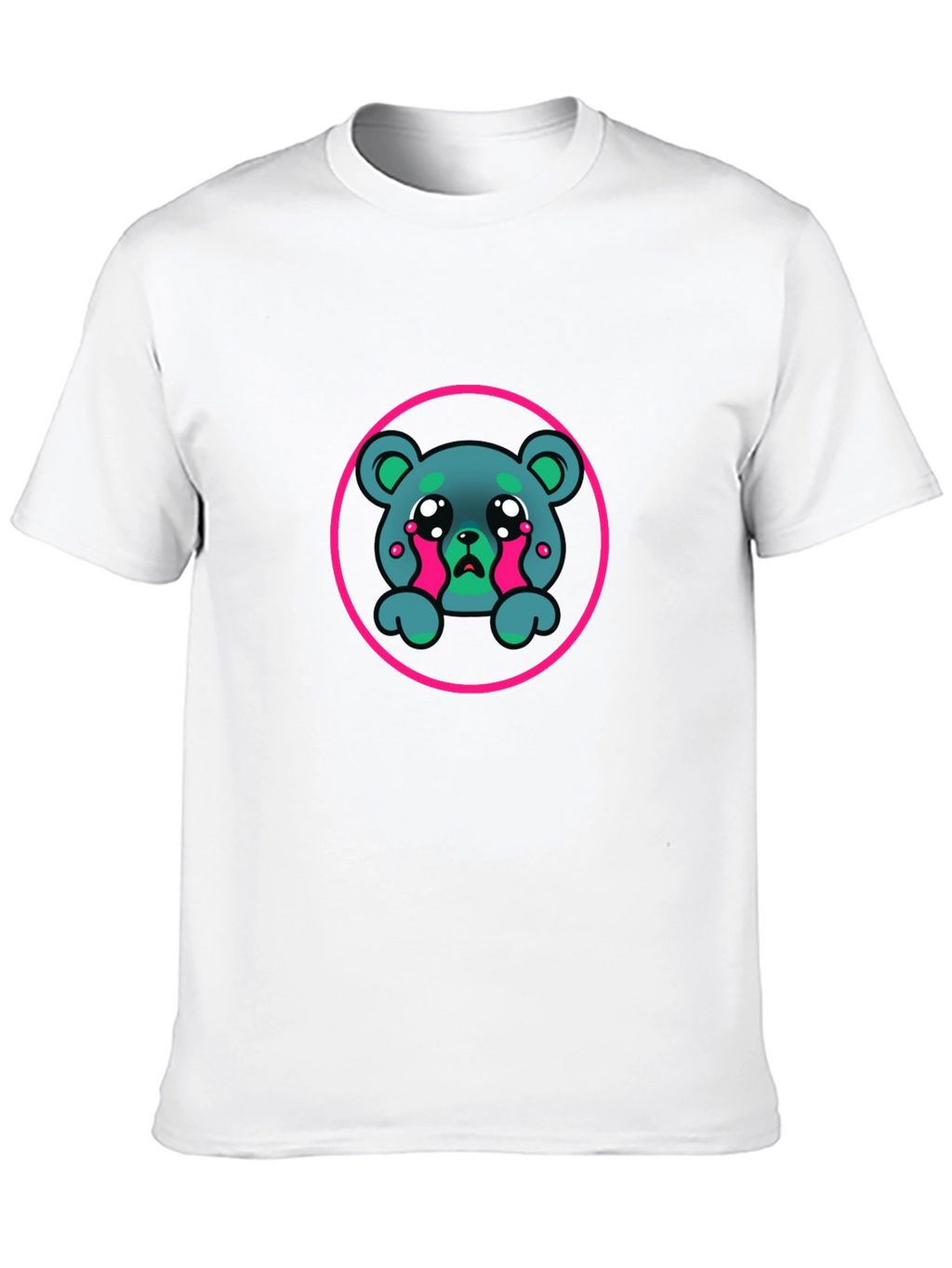 Sad Bear Graphic Black T-Shirt