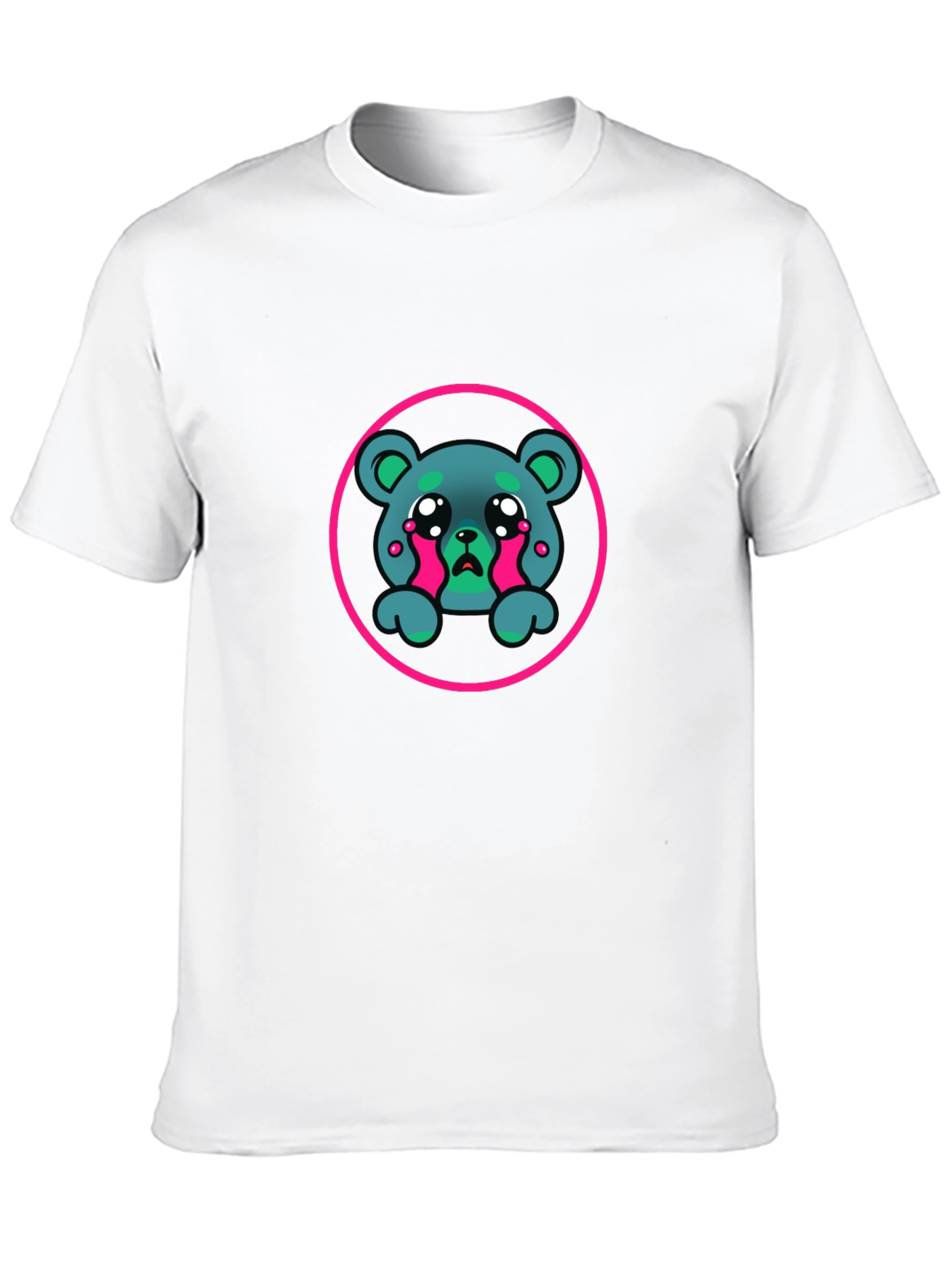 Sad Bear Graphic Black T-Shirt