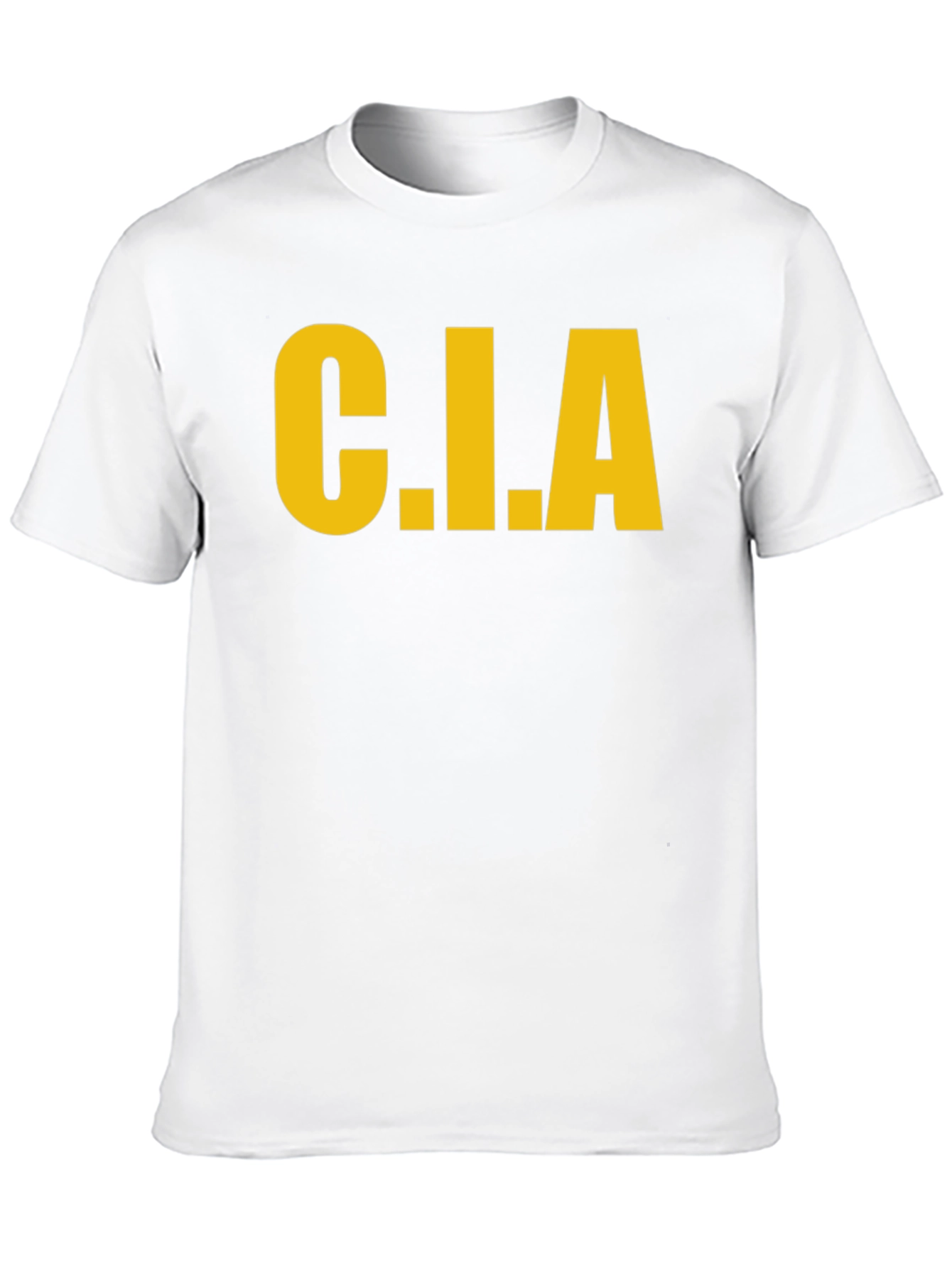 C.I.A. Graphic Tee - Bold Yellow Print on Black