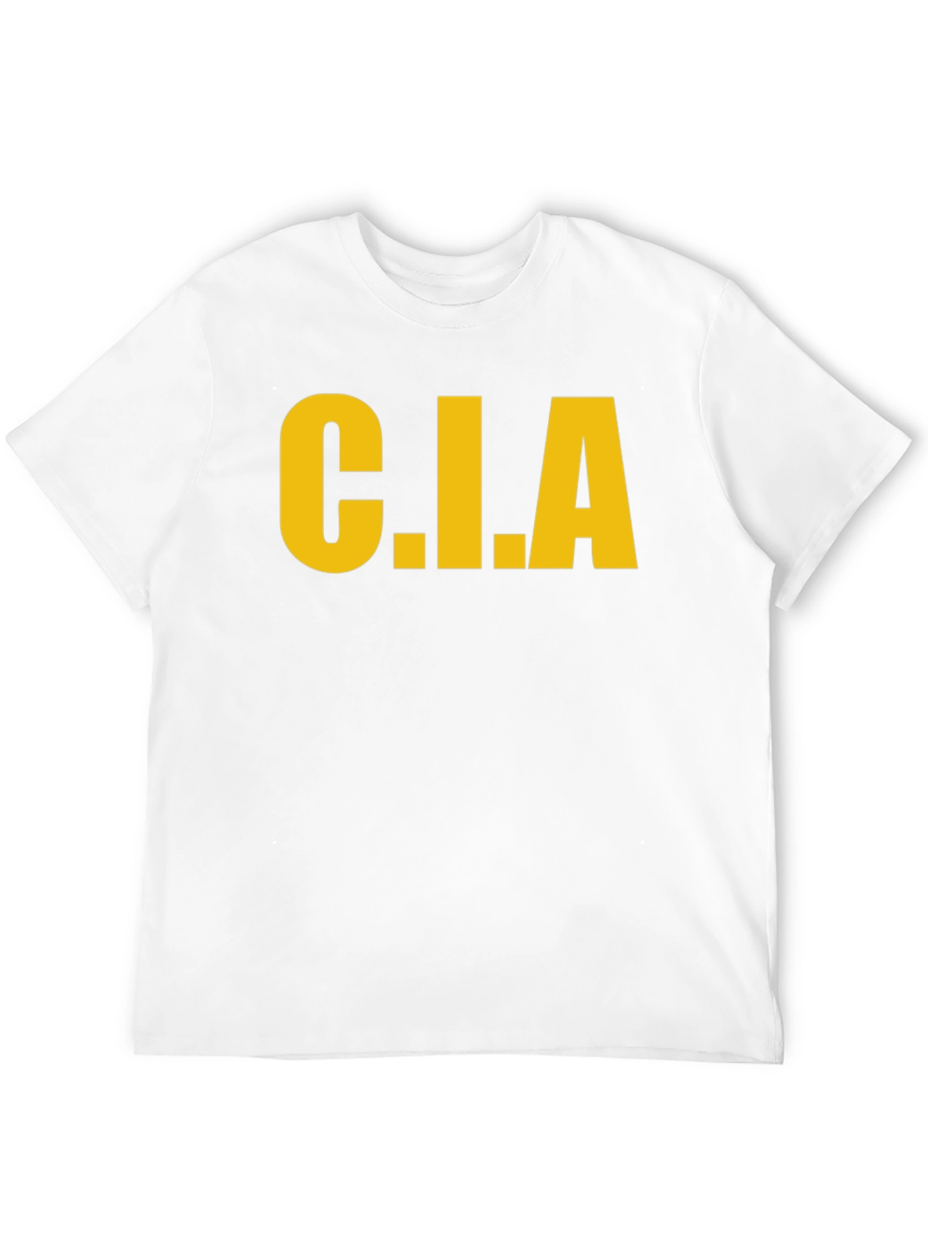 C.I.A. Graphic Tee - Bold Yellow Print on Black
