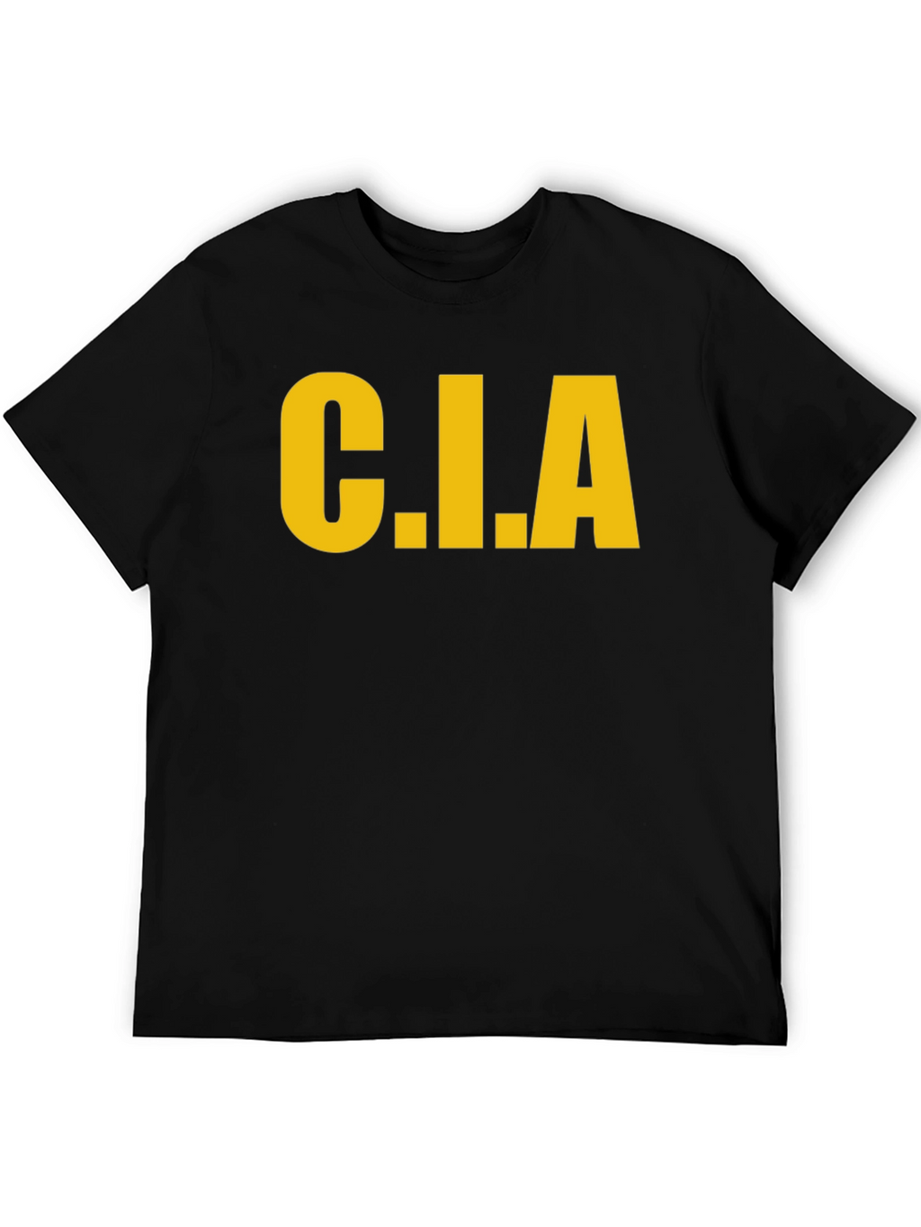 C.I.A. Graphic Tee - Bold Yellow Print on Black