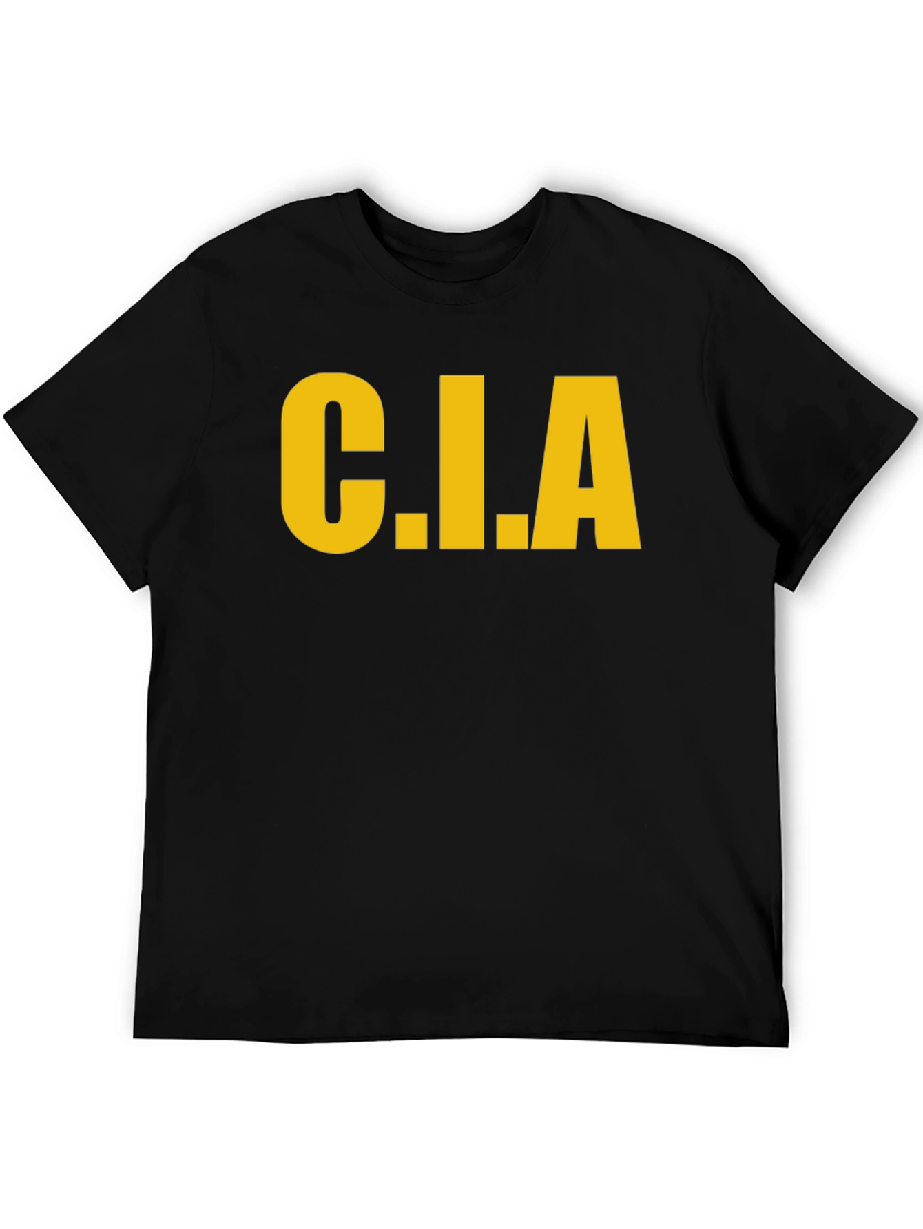 C.I.A. Graphic Tee - Bold Yellow Print on Black