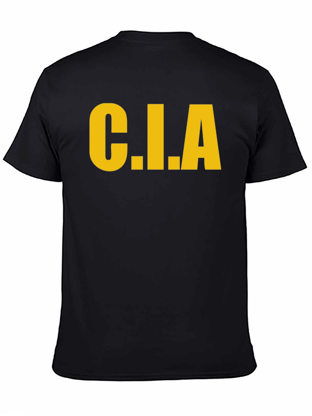 C.I.A. Graphic Tee - Bold Yellow Print on Black