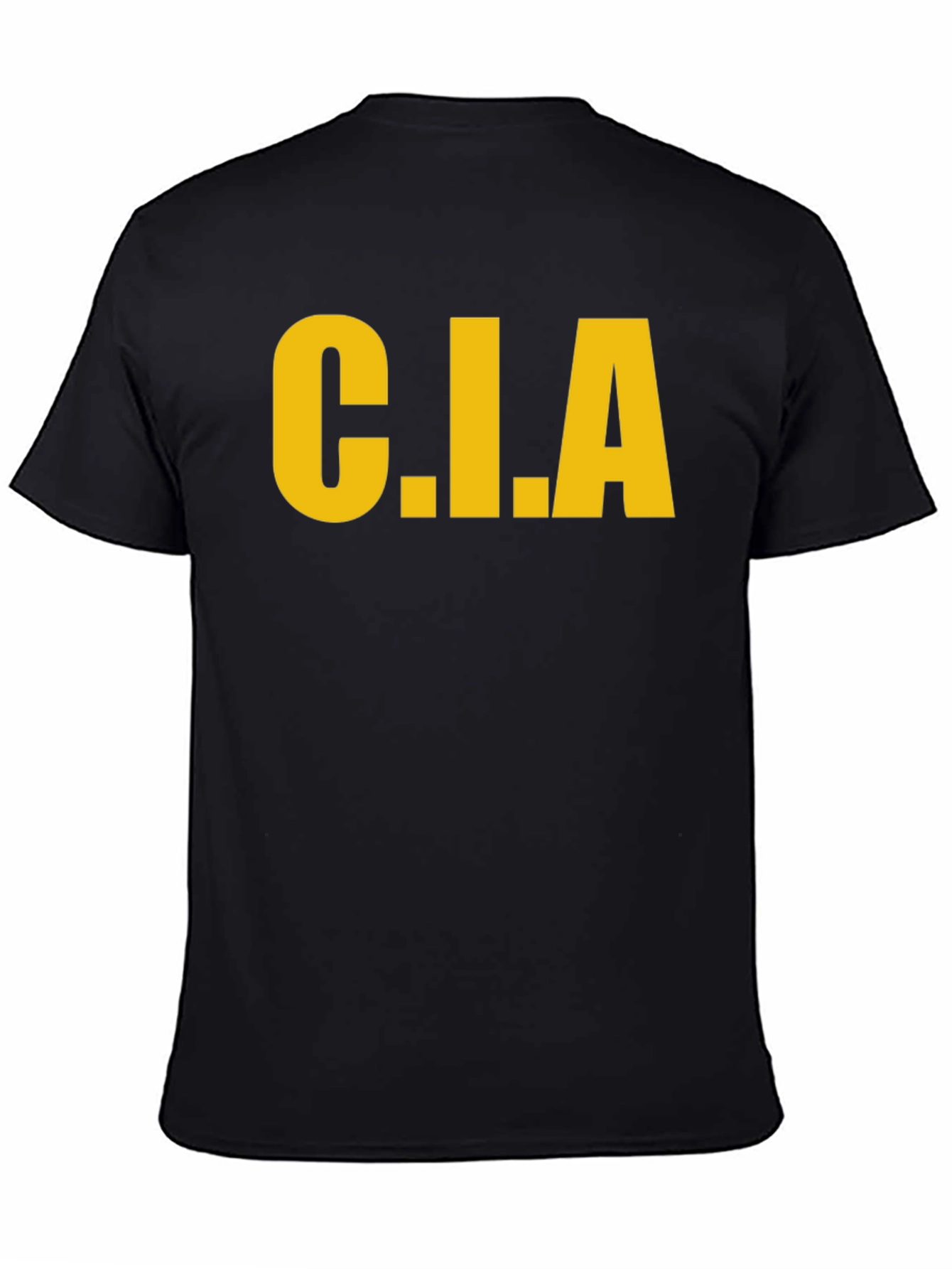 C.I.A. Graphic Tee - Bold Yellow Print on Black