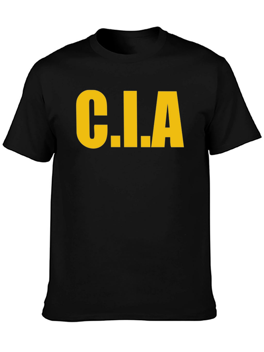 C.I.A. Graphic Tee - Bold Yellow Print on Black
