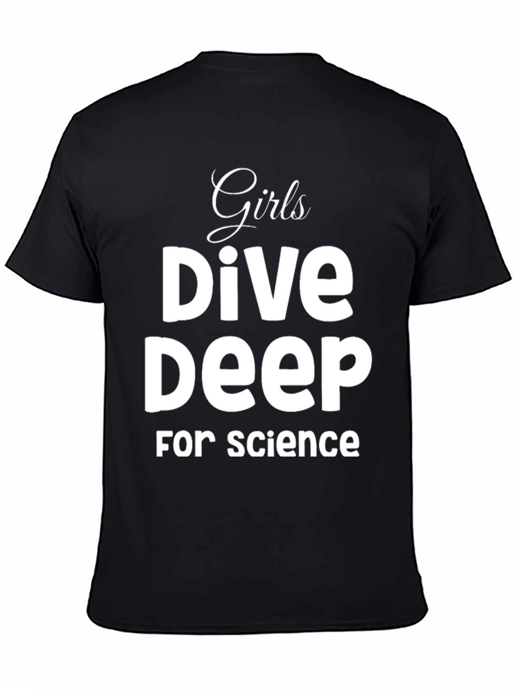 Girls Dive Deep For Science Black T-Shirt