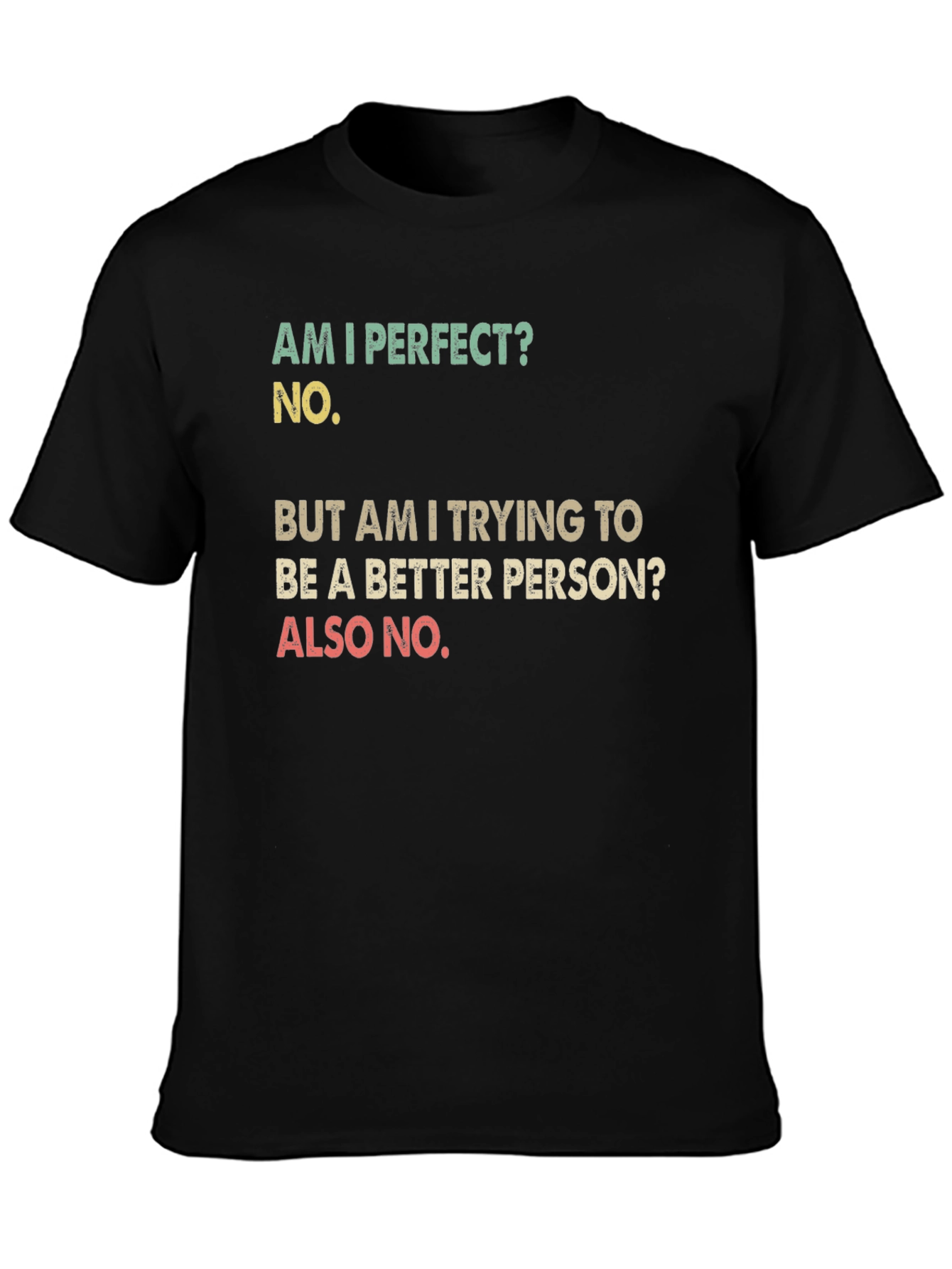 Funny T-Shirt: Am I Perfect? No. Novelty Tee